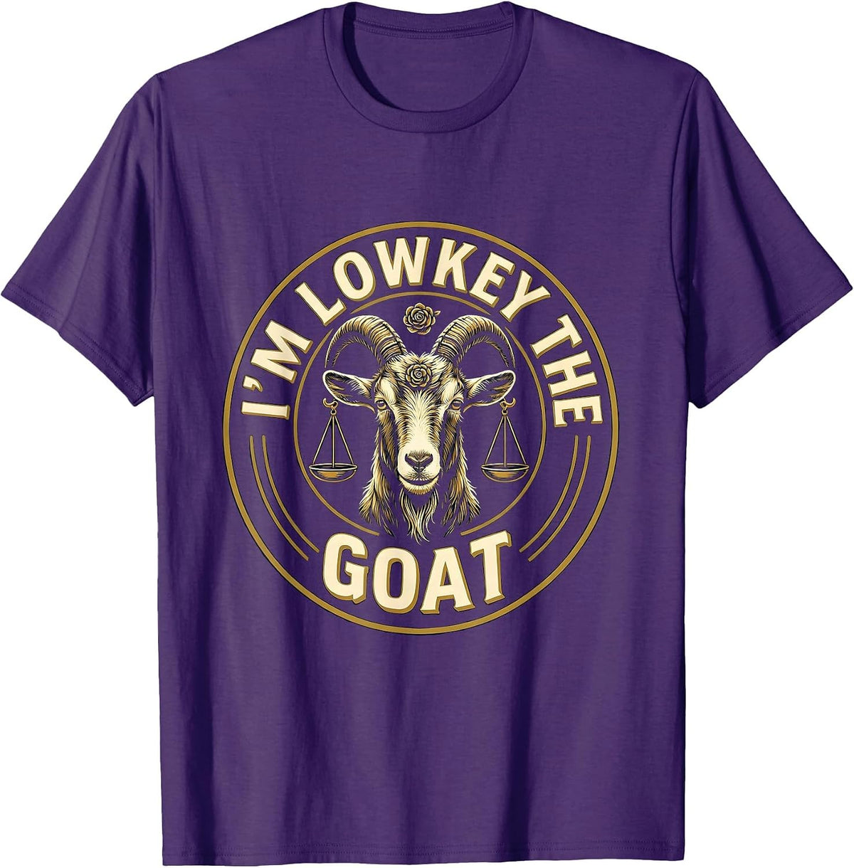 Men's I'm Lowkey The GOAT Funny Goat Pun Sports Fan Farm Animal T-Shirt - Purple