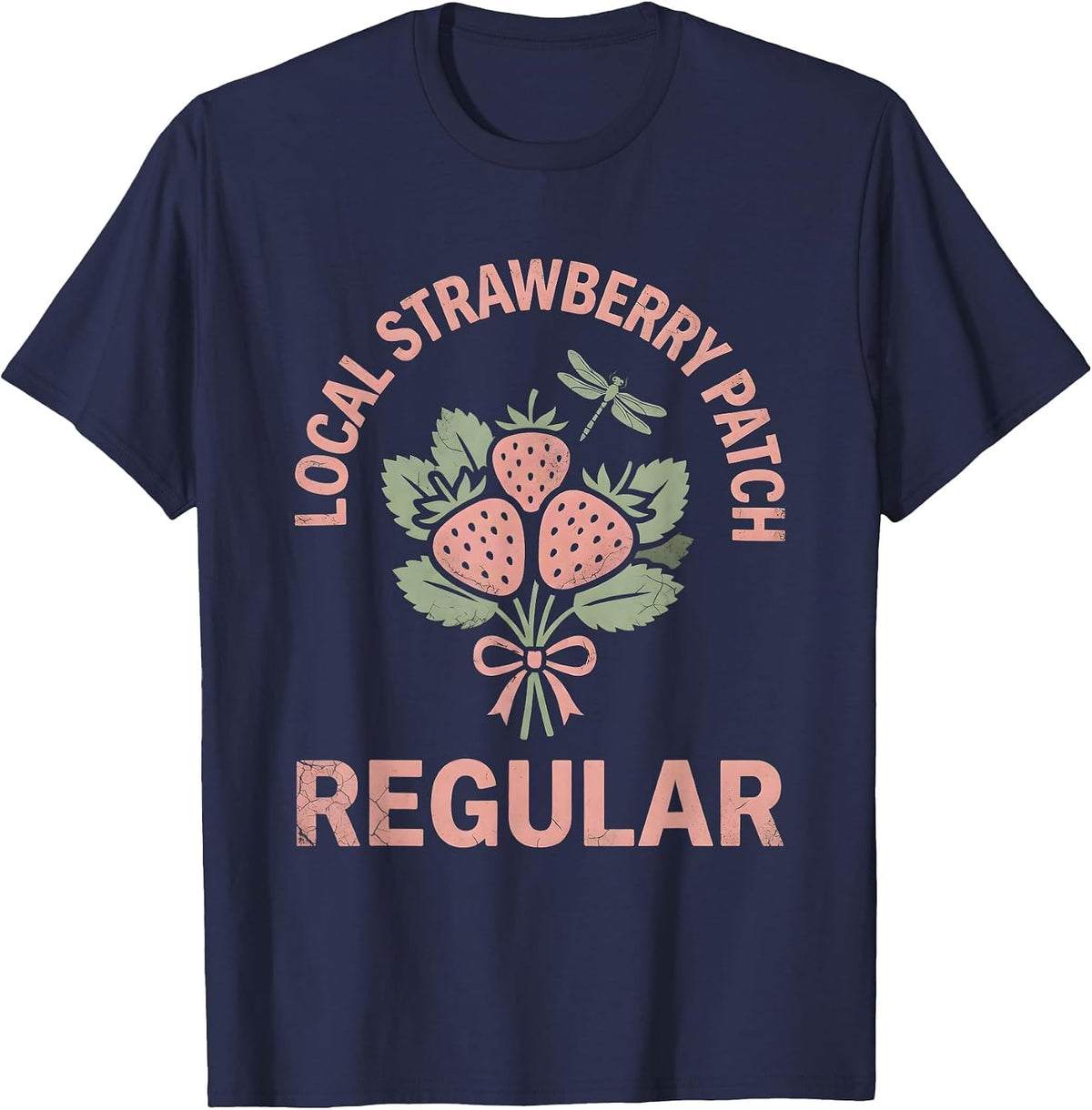 Local Strawberry Patch Regular Graphic Design T-Shirt - Navy Blue