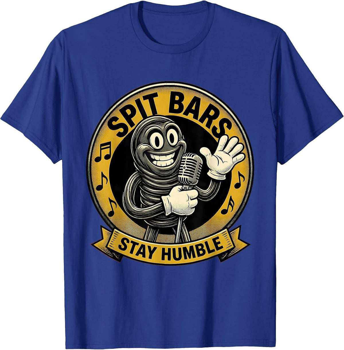 Men's Spit Bars Stay Humble Hip Hop Design T-Shirt - Royal Blue