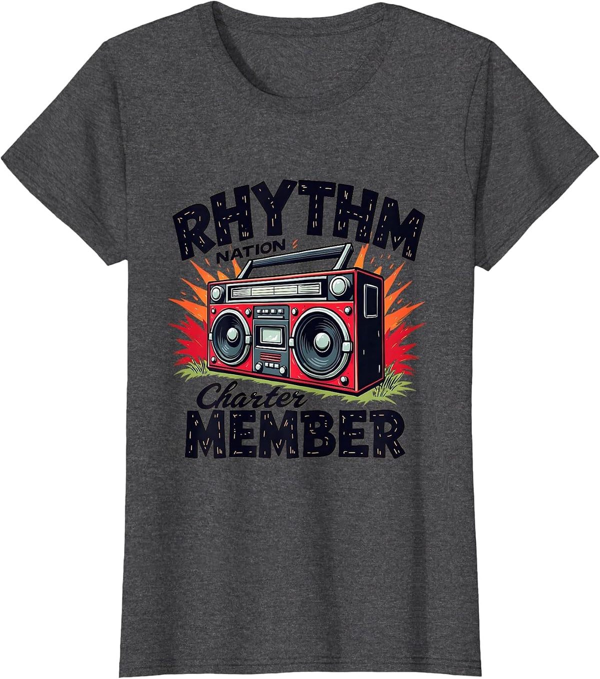 Mademark Hip Hop Culture T-Shirt - Dark Heather Grey-rhythm Nation Charter Member