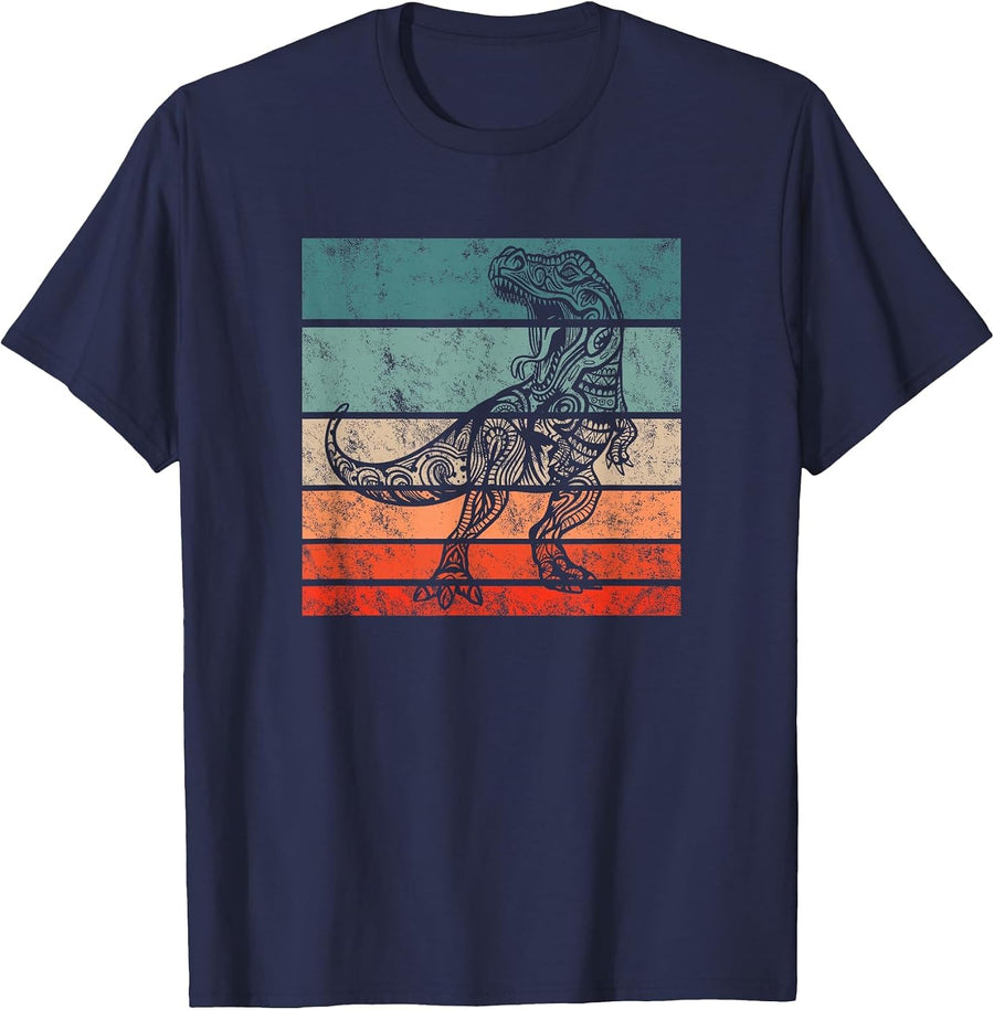 T-Rex Dinosaur Prehistoric Graphic Art Men T-Shirt - Navy Blue