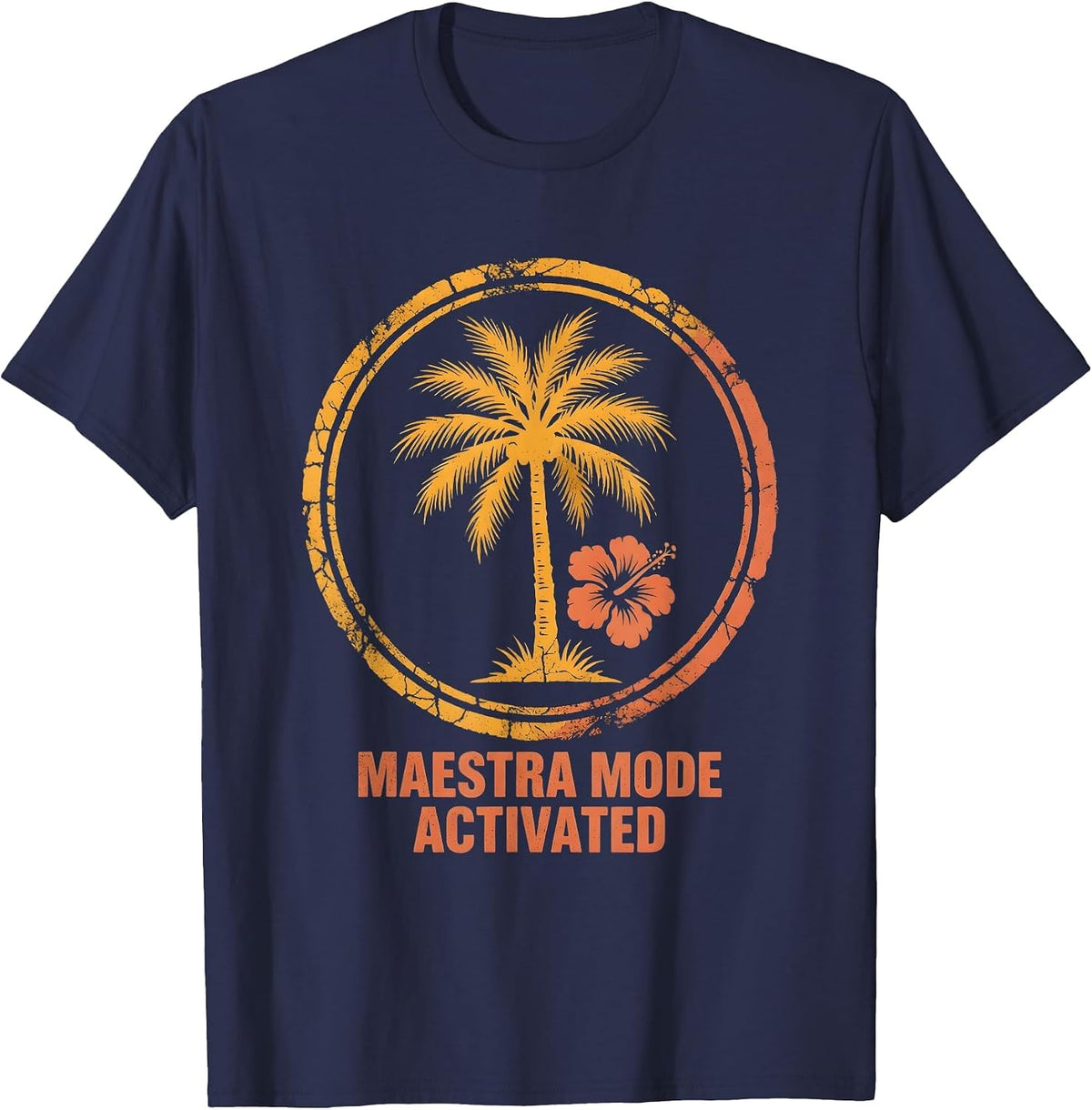 Maestra Mode Activated Spanish Teacher Design T-Shirt - Navy Blue