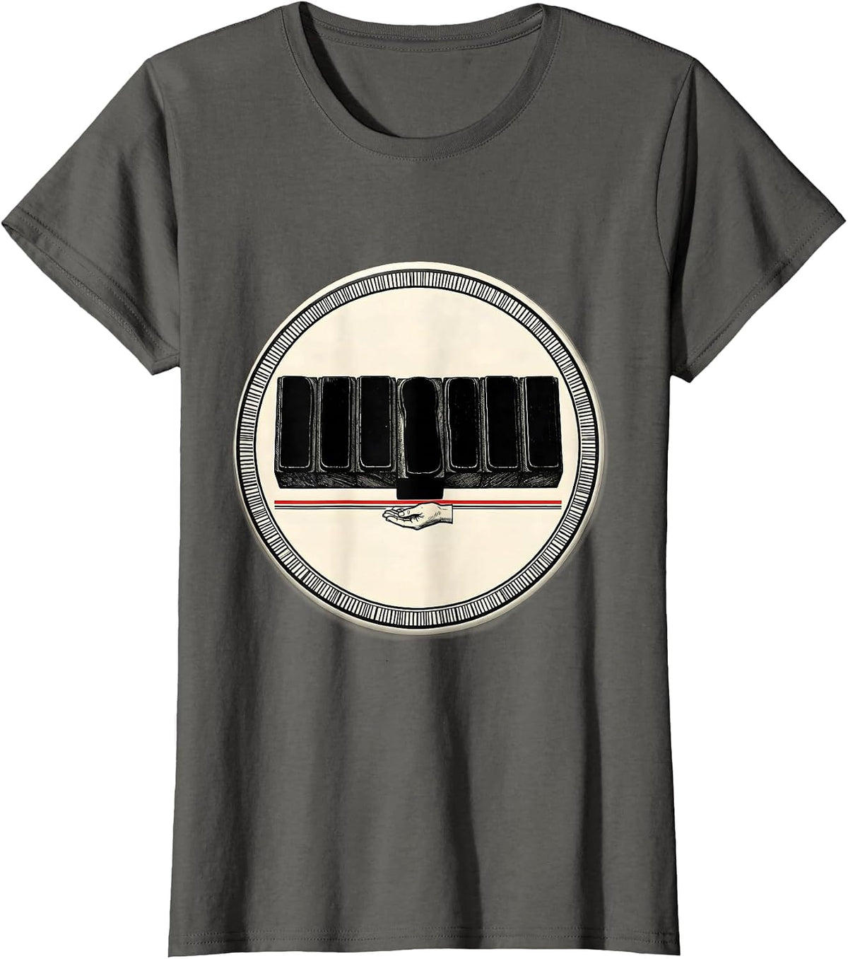 Women's Abstract Dyslexia Awareness Badge T-Shirt - Asphalt Grey