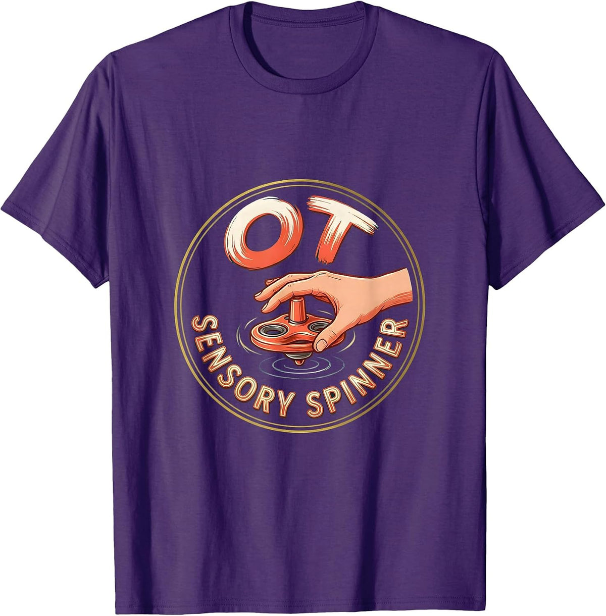 Men's OT Sensory Spinner Occupational Therapy Professional Pride T-Shirt - Purple