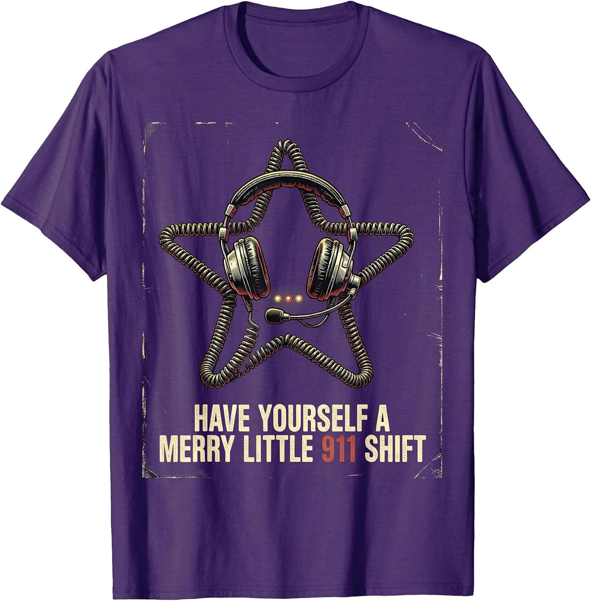 Have Yourself A Merry Little 911 Shift Funny Dispatcher T-Shirt - Purple