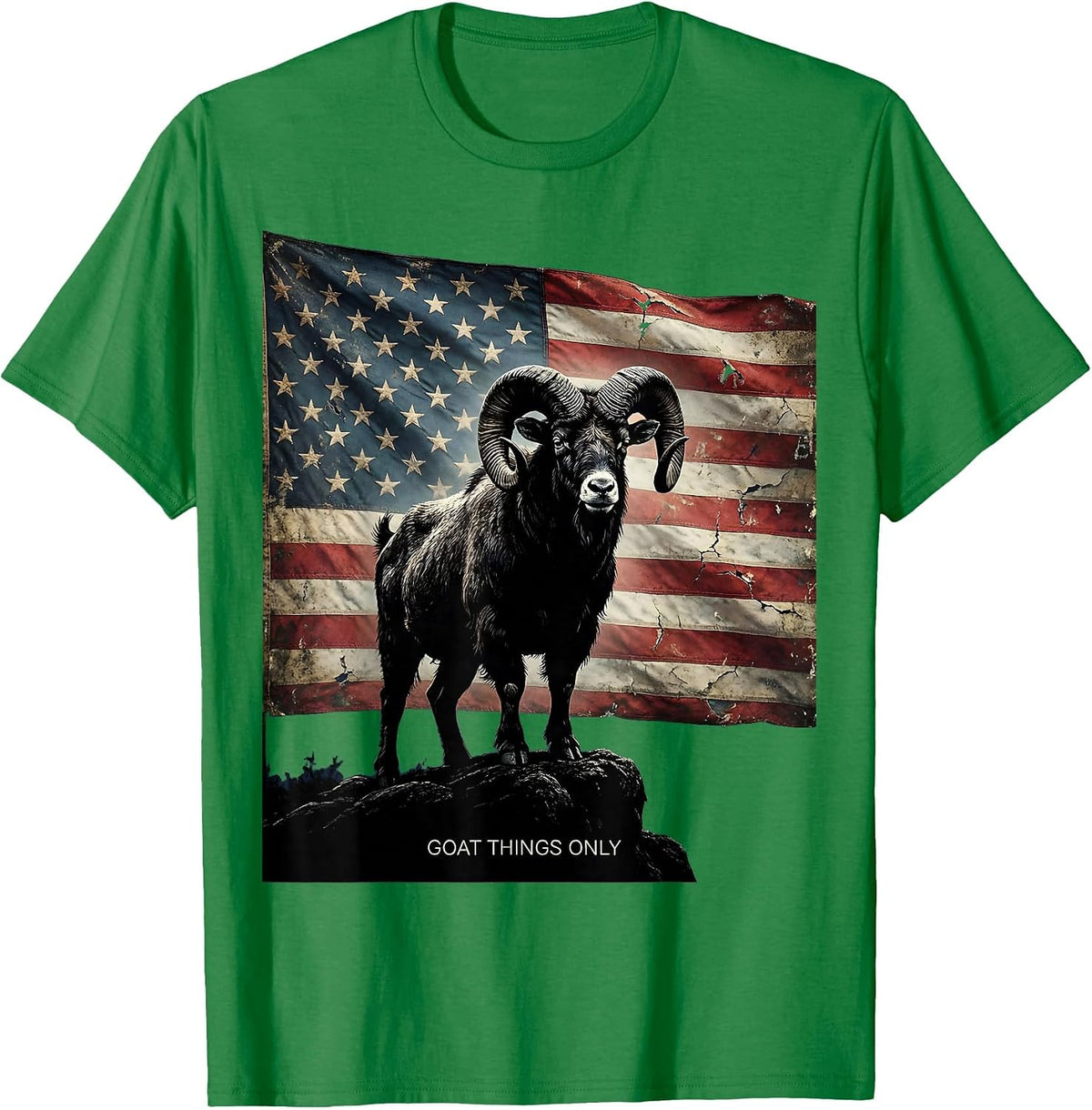 Men's Goat Things Only Funny Goat Lover Design T-Shirt - Kelly Green