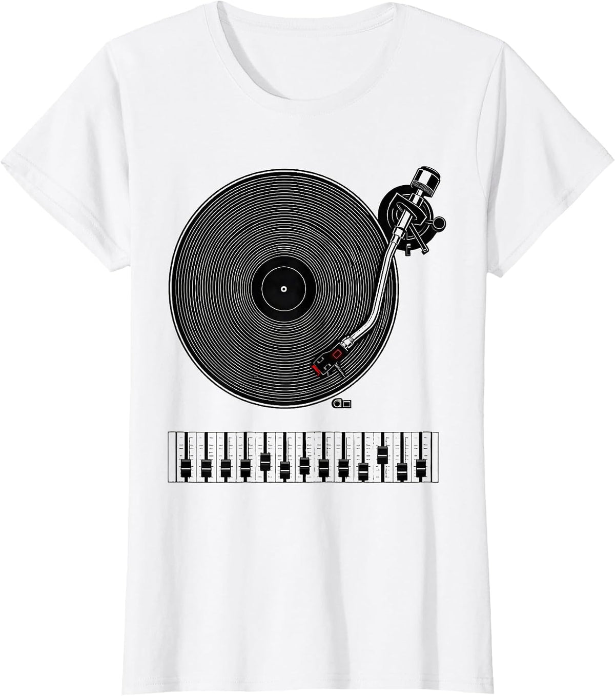 Turntable Platter DJ Nostalgia 90s Hip Hop T-Shirt - White