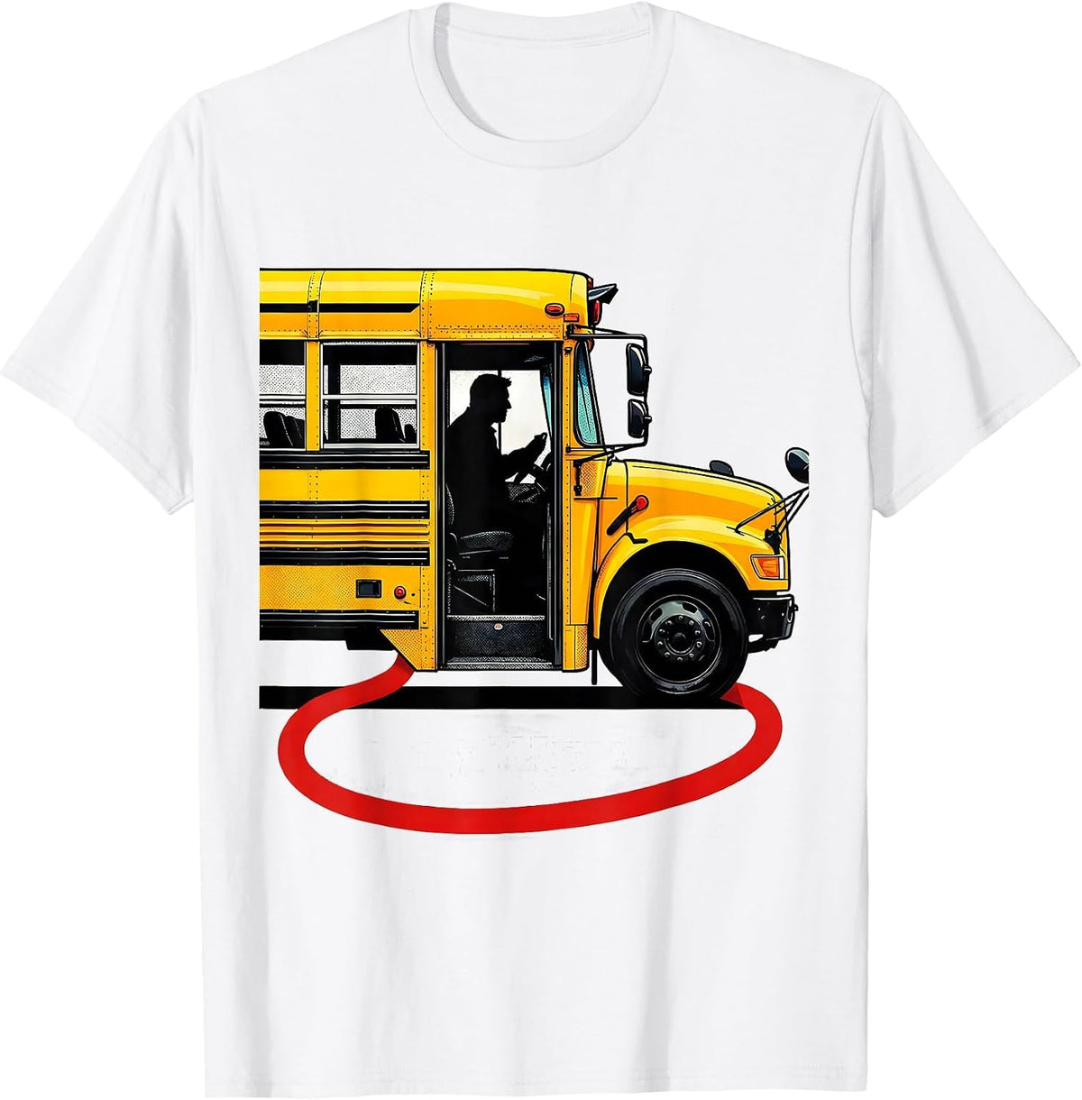 Men's School Bus Driver Pop Art Bus Enthusiast Novelty T-Shirt - White