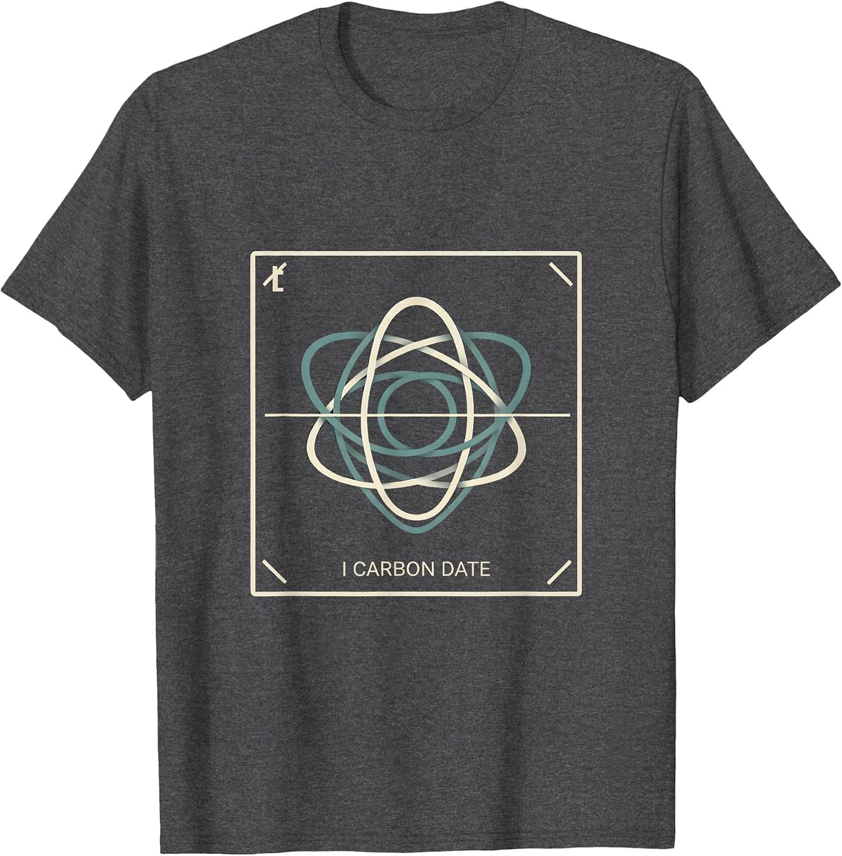 I Carbon Date Minimalist Chemistry Pun Humor Science Lover T-Shirt - Dark Heather Grey