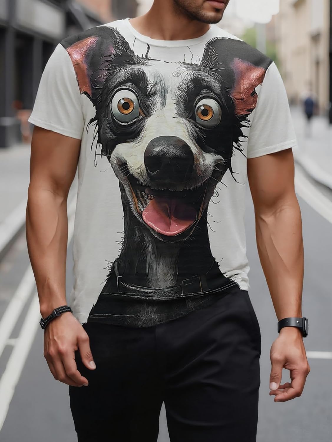 Mens Graphic T Shirt Geometric Printed Crew Neck Short Sleeve Casual Streetwear Fashion Tee Daily Outfit Top - White