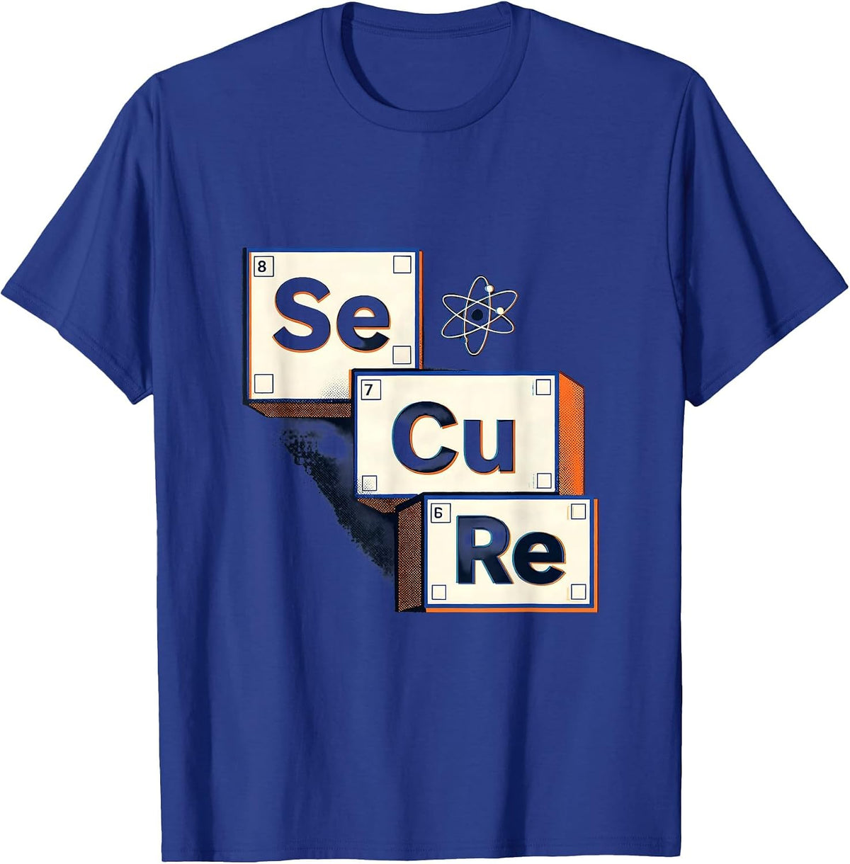 Men's SeCuRe Funny Chemistry Periodic Table Wordplay Science T-Shirt - Royal Blue