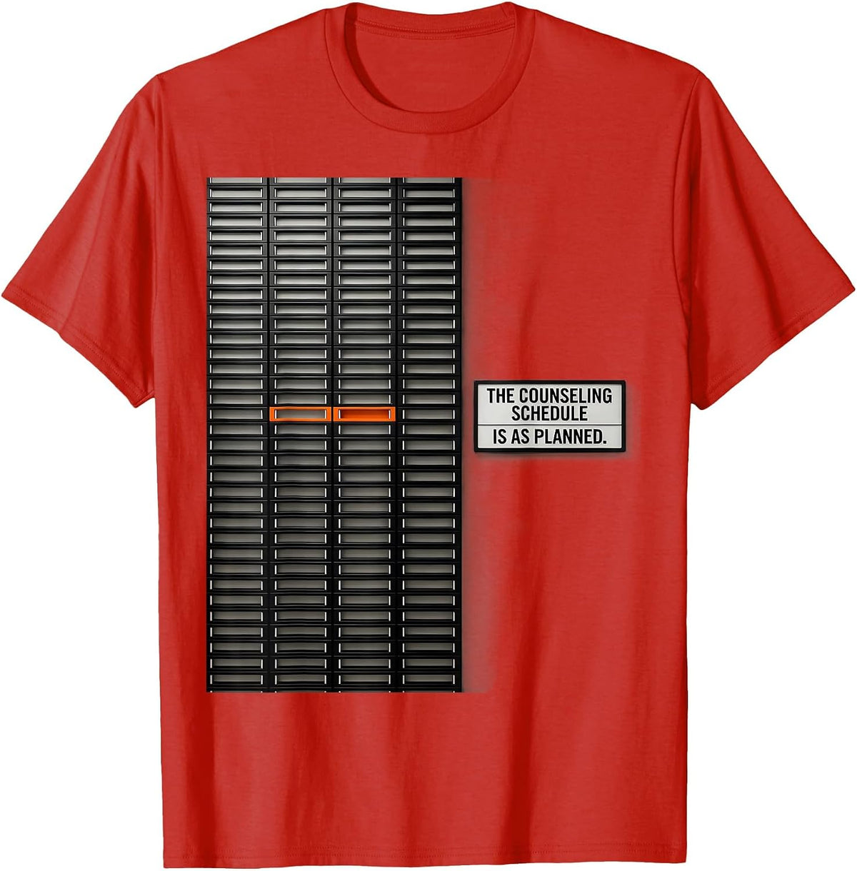 Men's The Counseling Schedule Is As Planned Groovy School T-Shirt - Red
