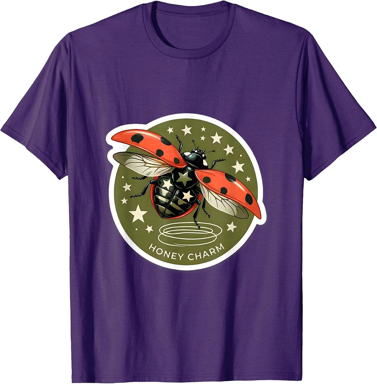 Honey Charm Y2K Kawaii Ladybug Grunge 90s Vintage Teen T-Shirt - Purple