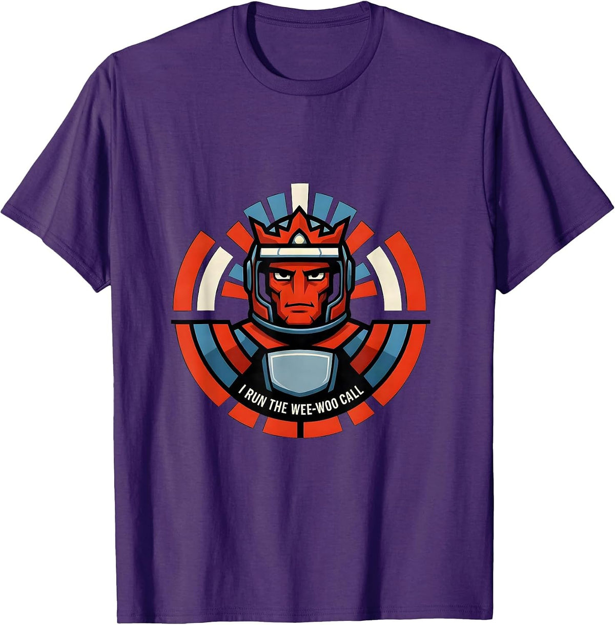 I Run The Wee-Woo Call Funny Firefighter Humor Gift T-Shirt - Purple