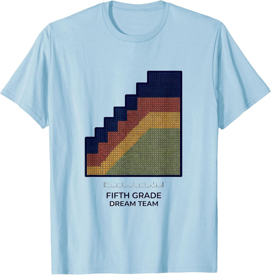 Men's Fifth Grade Dream Team Back to School Teacher Student Kids T-Shirt - Baby Blue