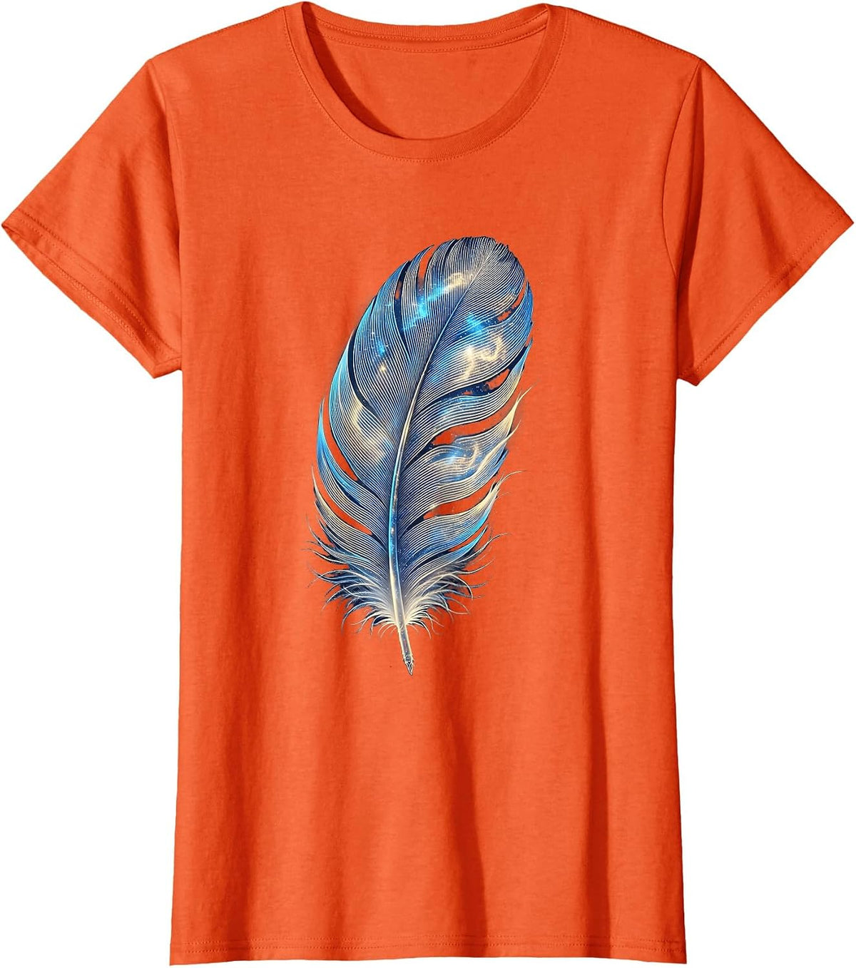 Women's Dyslexia Awareness Feather Illustration T-Shirt - Orange