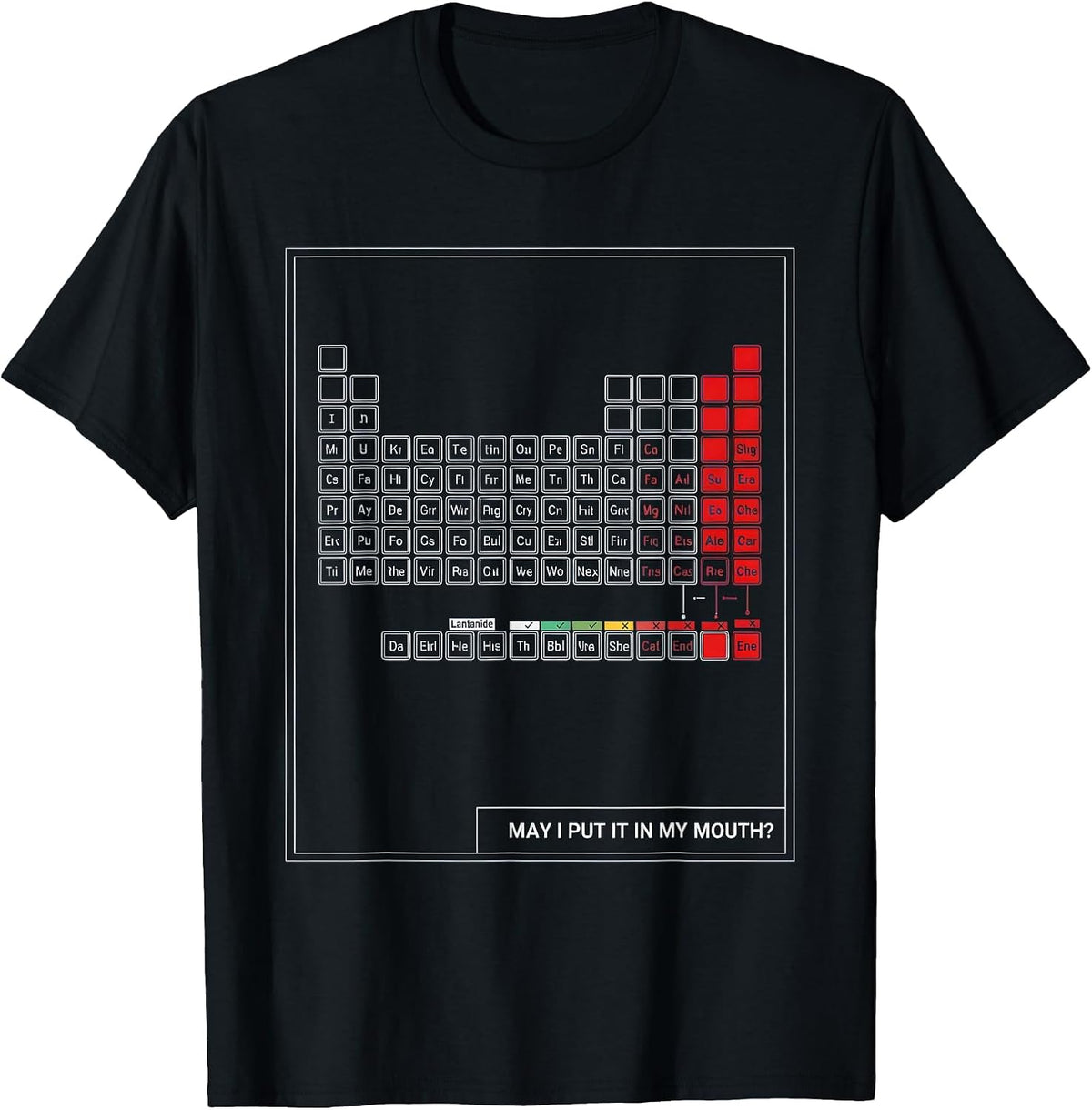 Men's May I Put It In My Mouth Funny Periodic Table Chemistry T-Shirt - Black