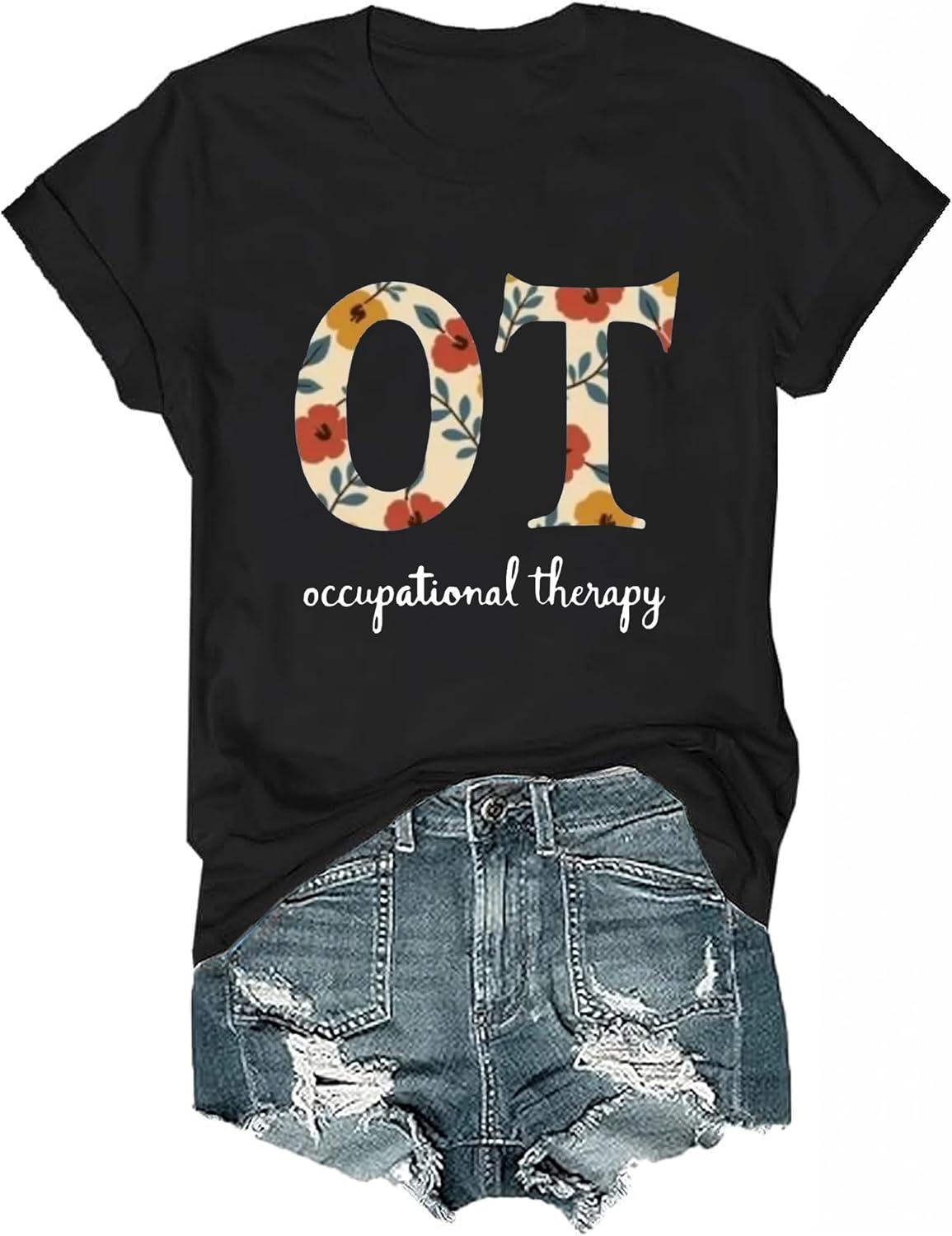 Occupational Therapy OT T-Shirt, Occupational Therapy Shirt for Women Men - Crewneck Black