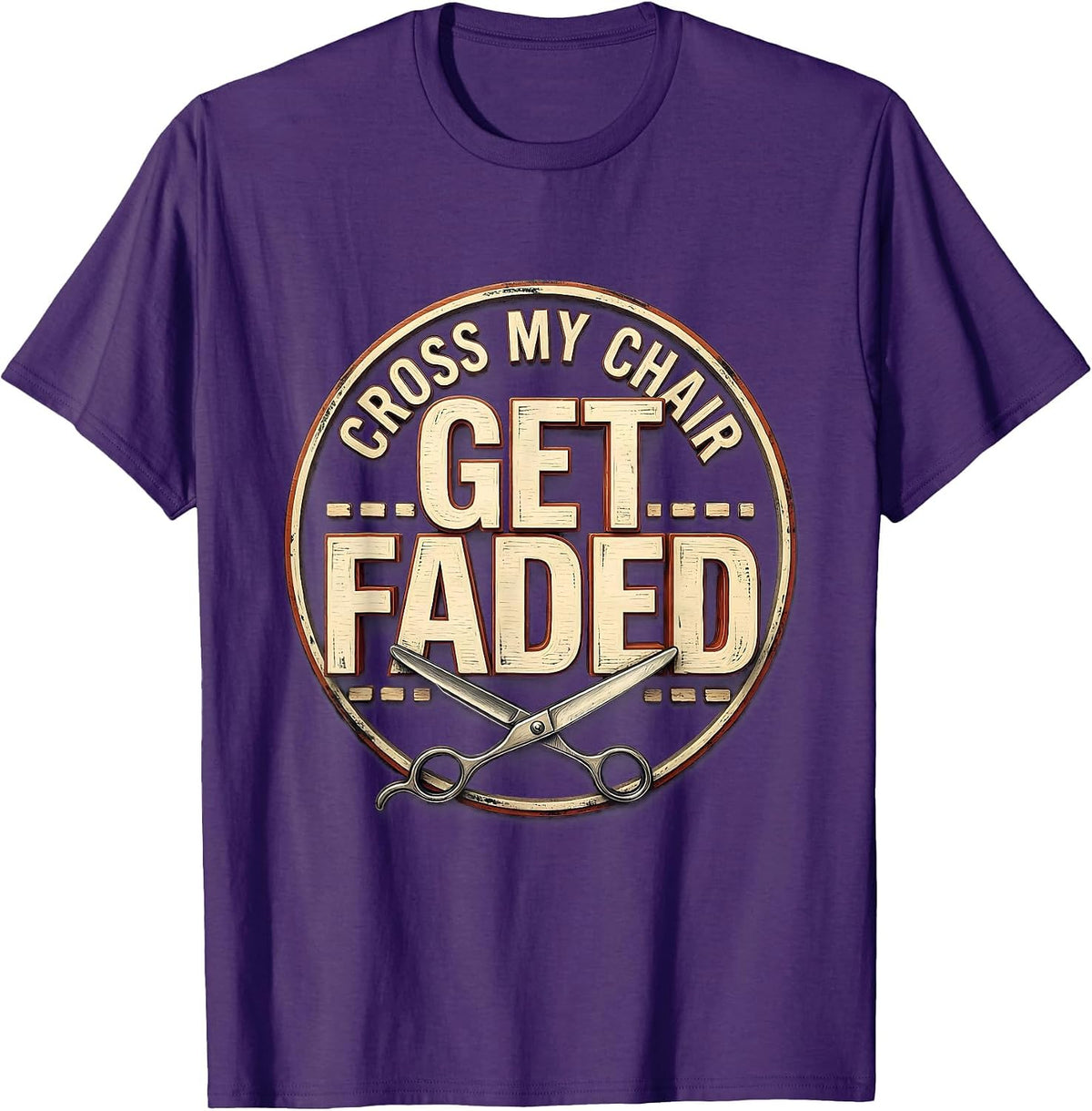 Men's Cross My Chair Get Faded Funny Bald Man Barber Humor T-Shirt - Purple