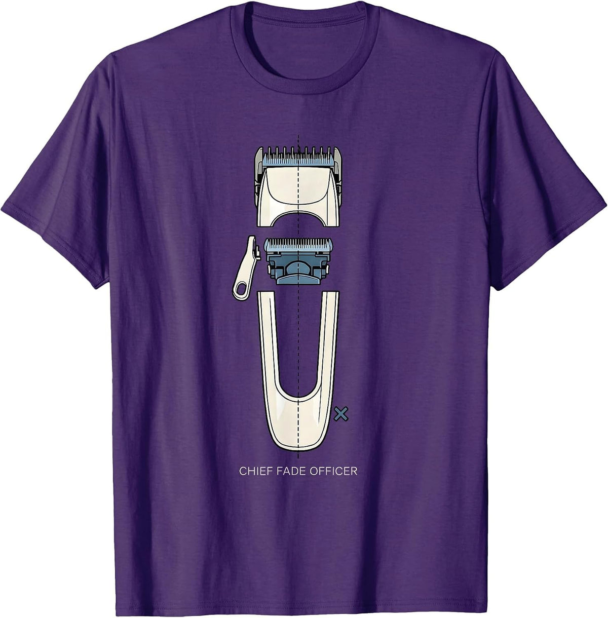 Men's Chief Fade Officer Funny Hairdresser Barber Gift T-Shirt - Purple