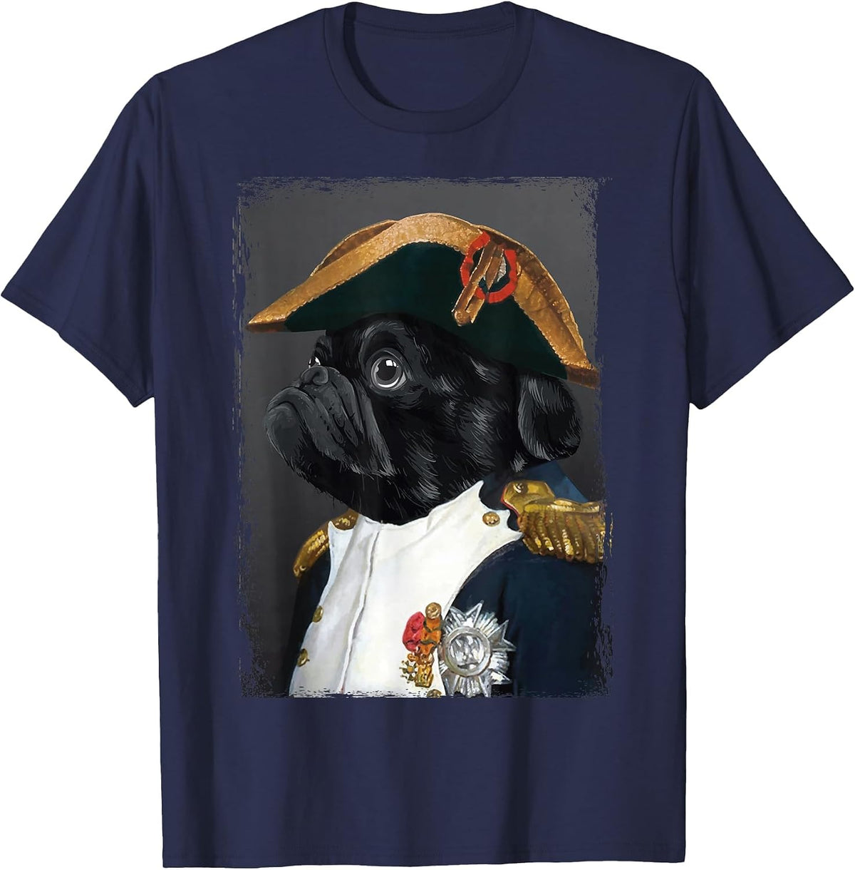 Dog Dad Mom Pug Shirt Men Women Funny Cute Black Pug T-Shirt - Navy Blue
