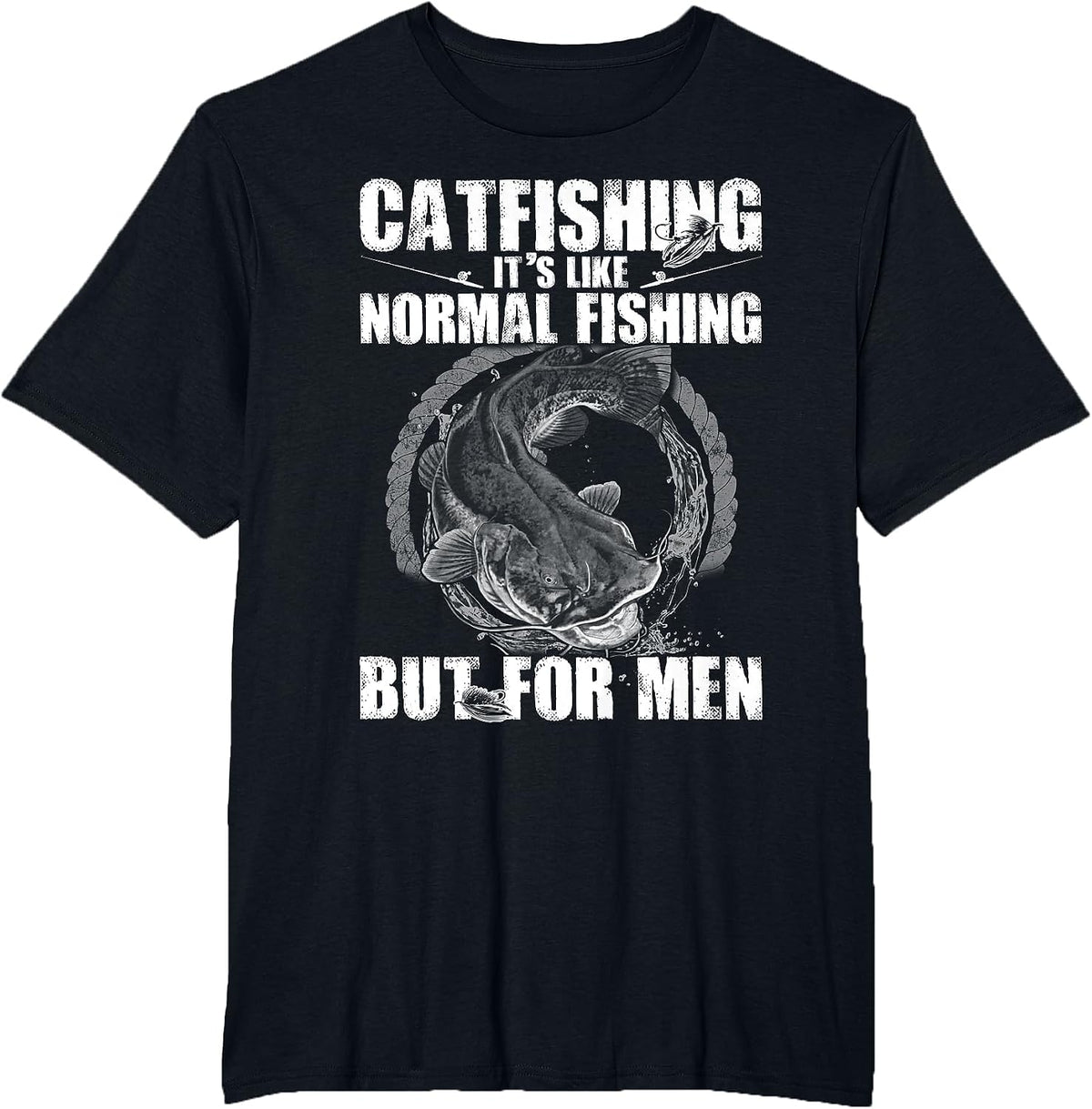 Fishing Shirts for Men Catfishing is for Mem T-Shirt - Black