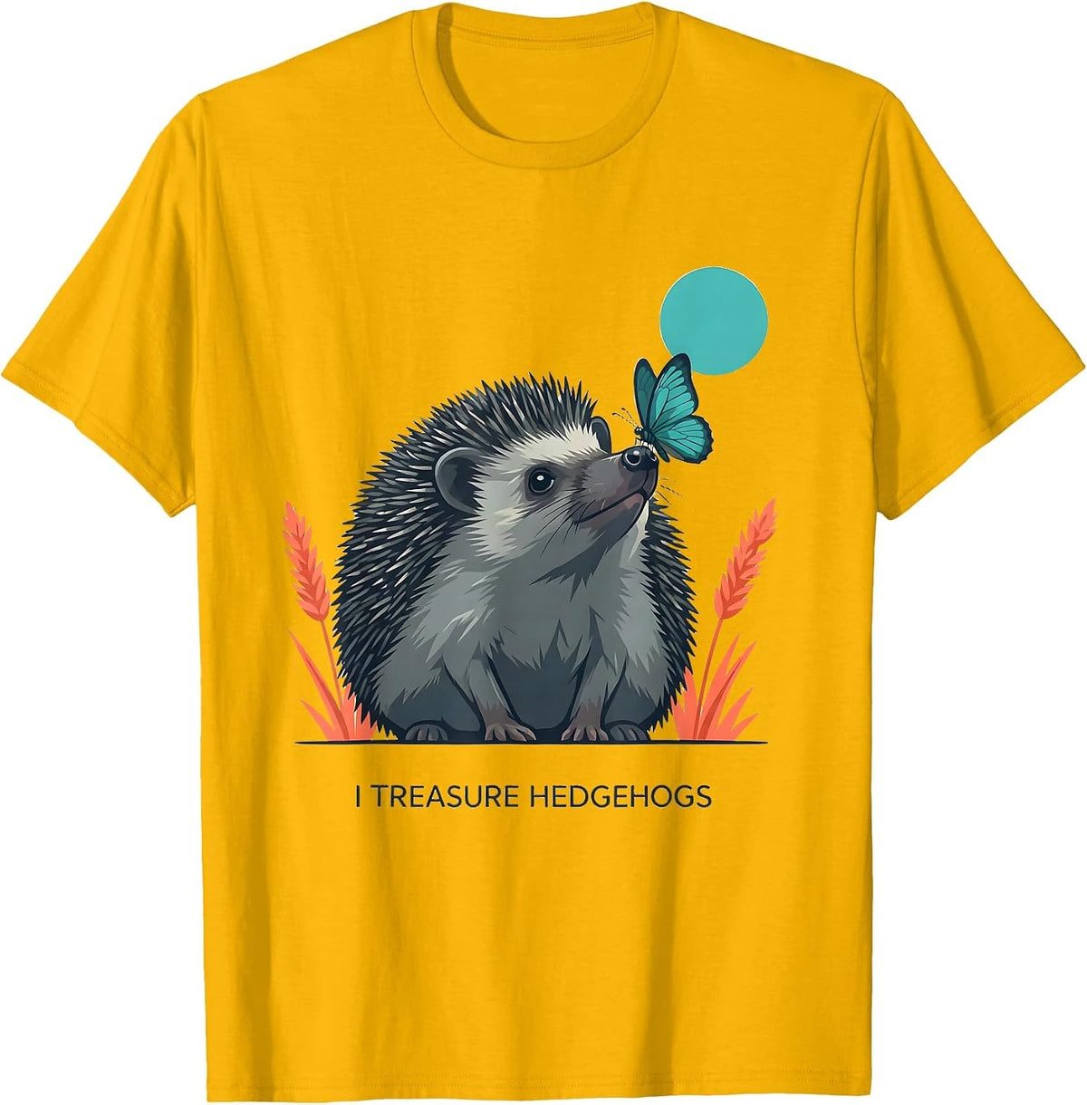 Men's I Treasure Hedgehogs Cute Hedgehog Animal Lover Gift T-Shirt - Golden Yellow