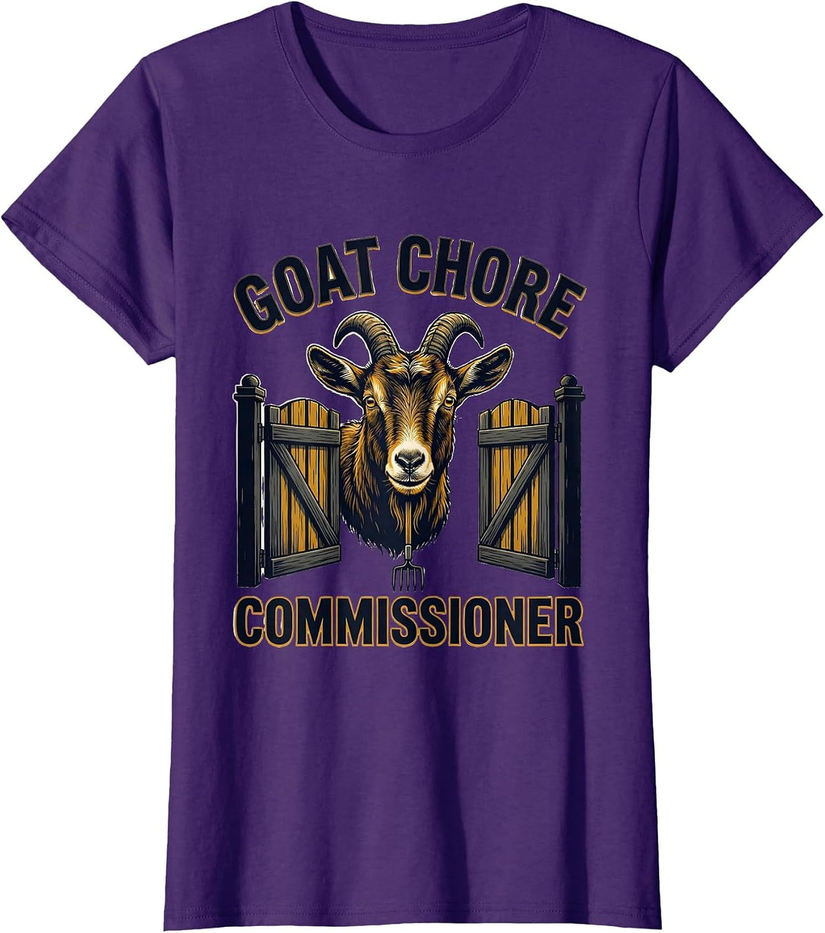 Women's Goat Chore Commissioner Funny Goat Owner Farmer Gift T-Shirt - Purple