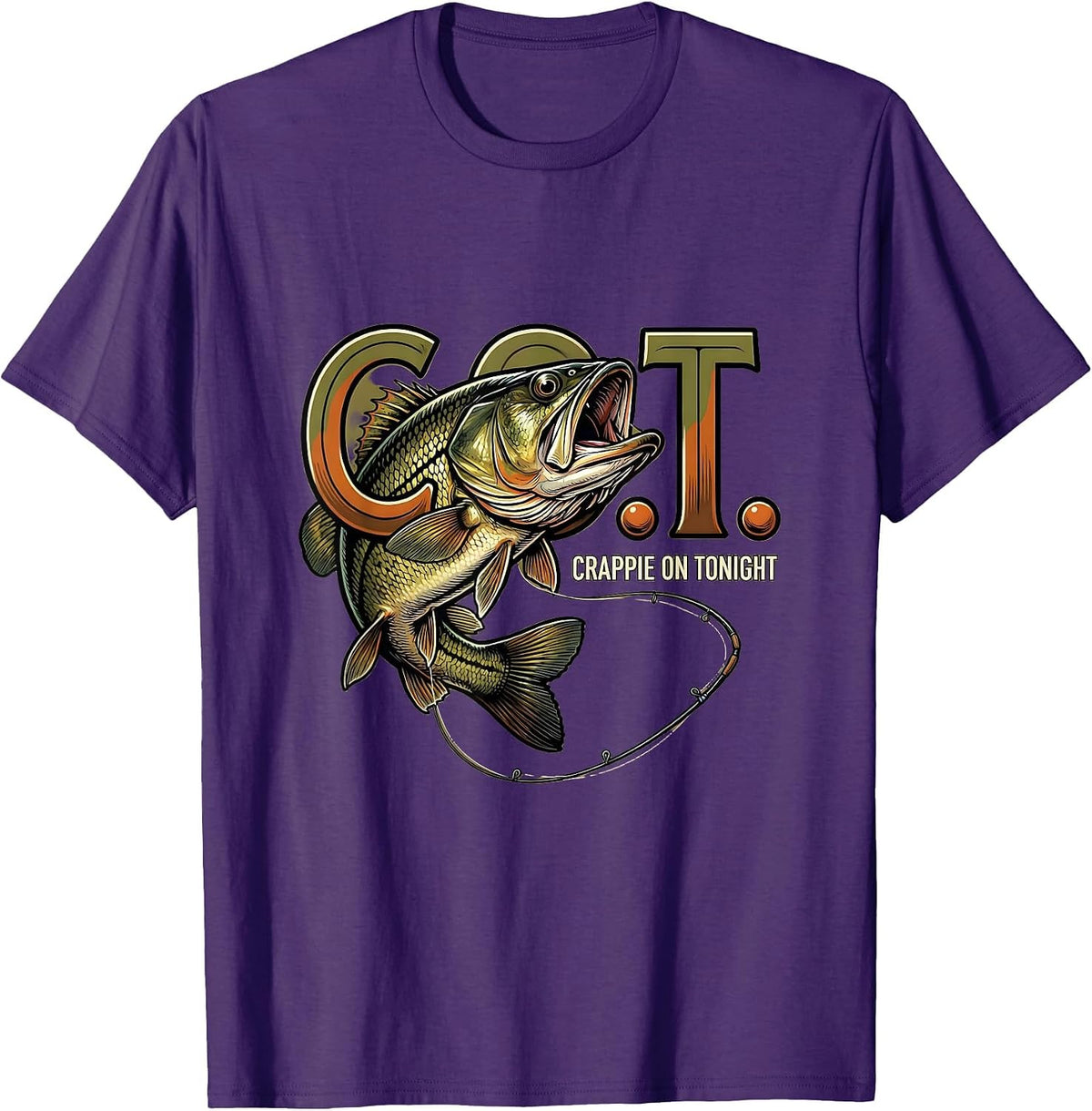 C.O.T. Crappie On Tonight Funny Fishing Humor Gift T-Shirt - Purple