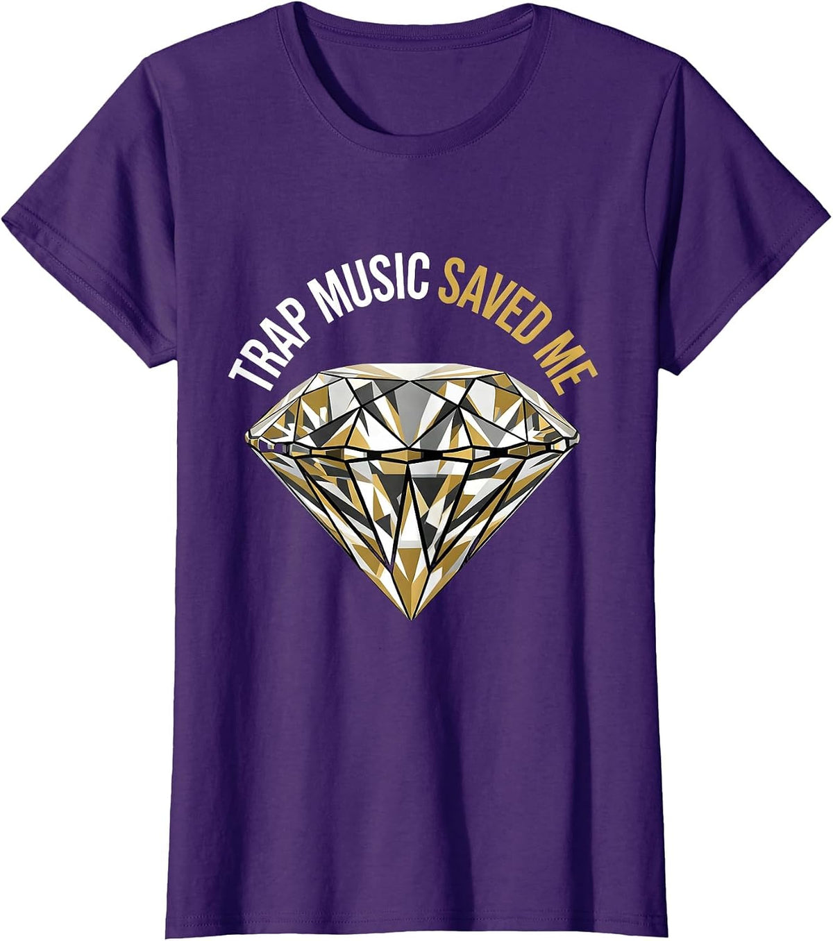 Women's Trap Music Saved Me Hip Hop Graphic Design T-Shirt - Purple