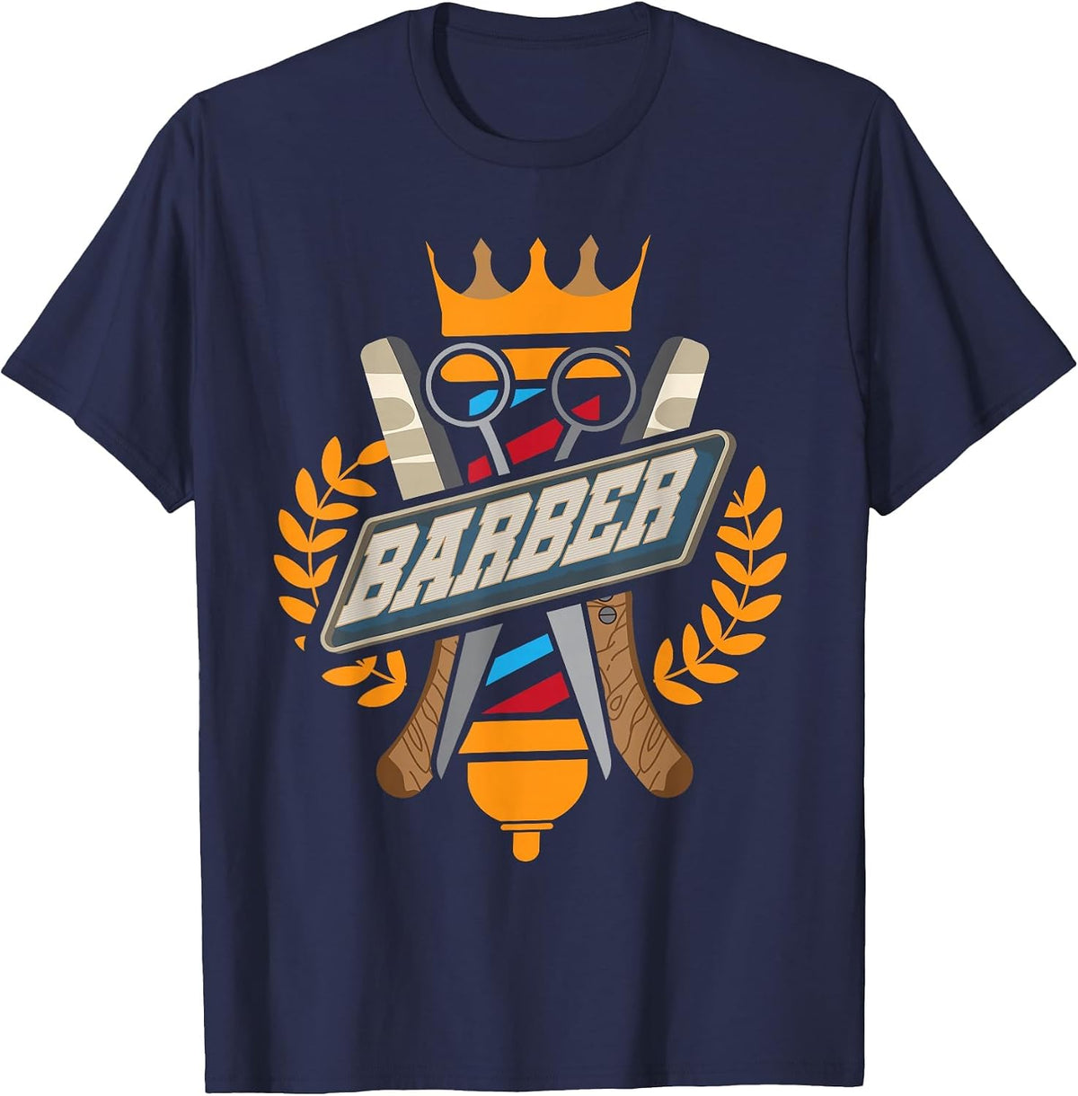 Barber Hairstylist Hairdresser Haircutting T-Shirt - Navy Blue