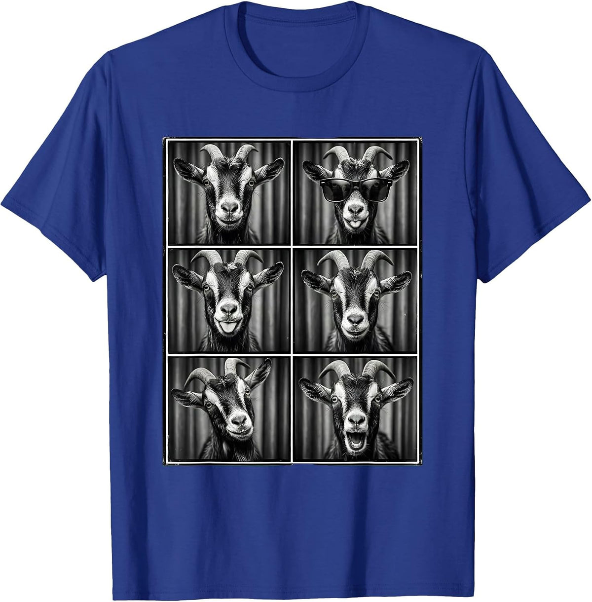 Goat Photobooth Funny Animal Portrait T-Shirt - Royal Blue