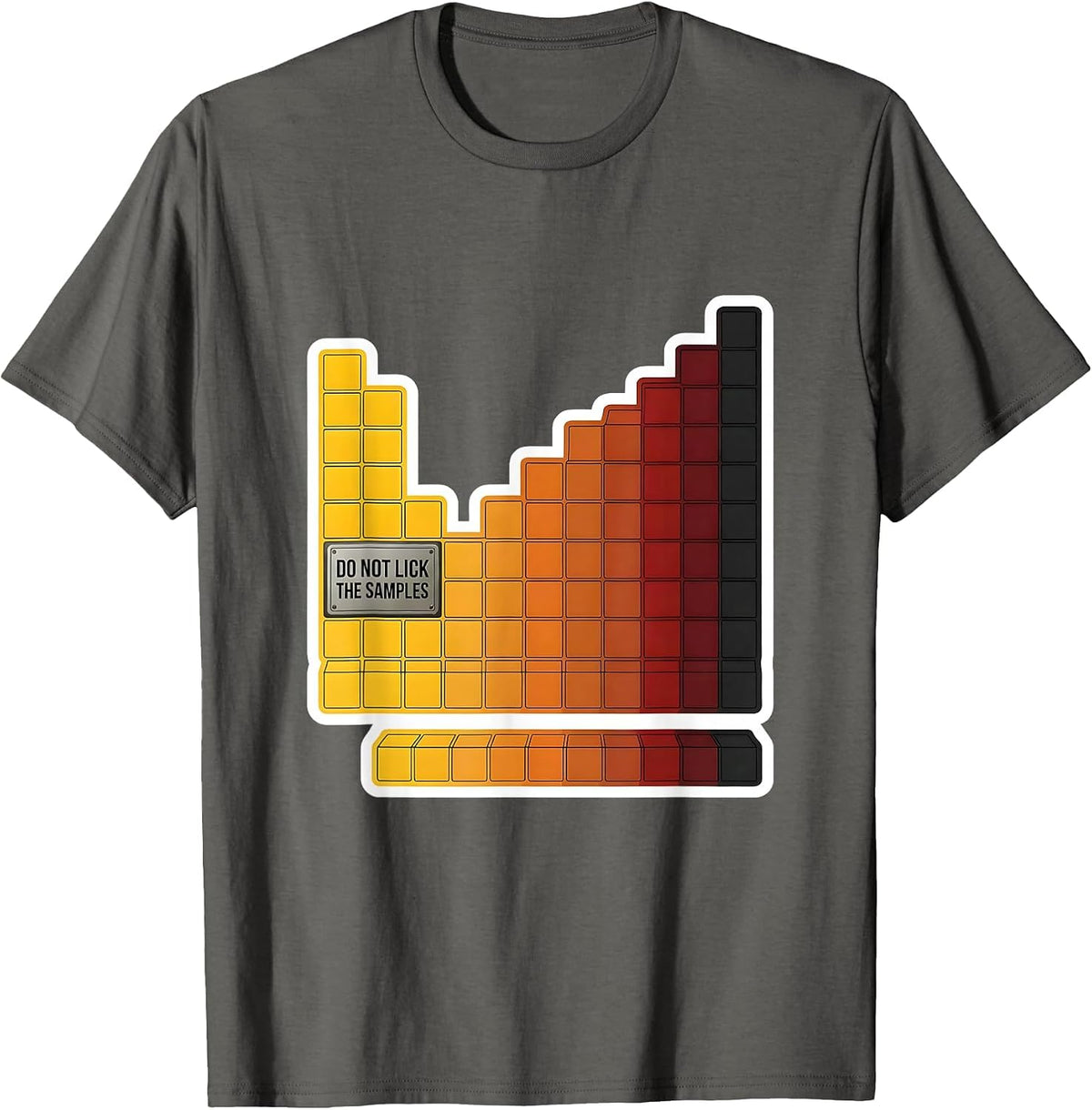 Men's Do Not Lick The Samples Funny Periodic Table Chemistry T-Shirt - Asphalt Grey