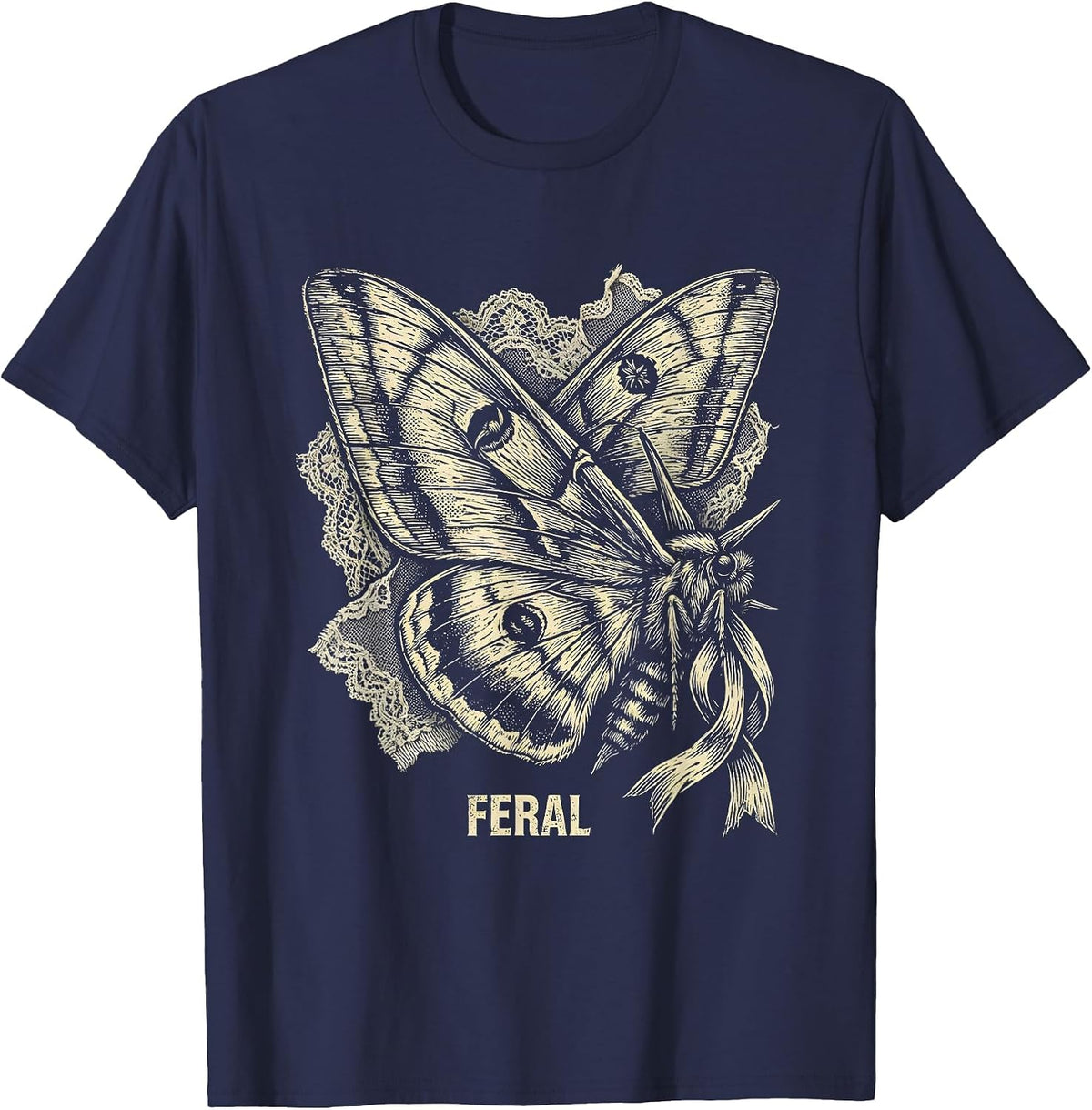 Men's Feral Fairy Grunge Y2K Grunge Alt Gothic Vintage T-Shirt - Navy Blue