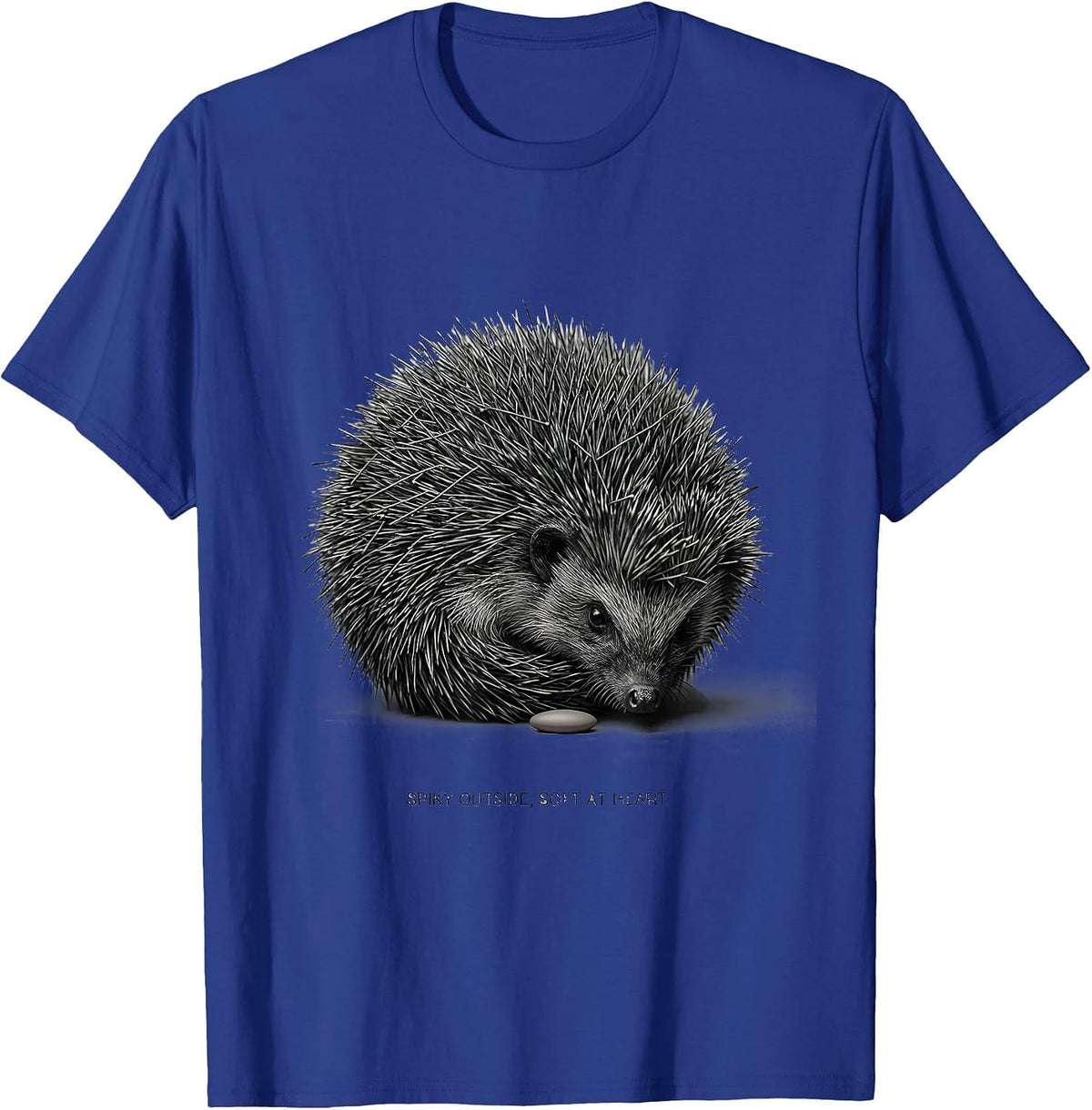 Men's Spiky Outside, Soft At Heart Cute Hedgehog Lover Animal T-Shirt - Royal Blue