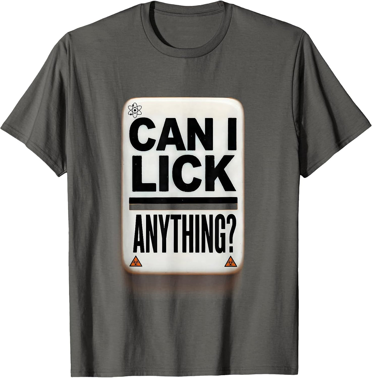 Can I Lick Anything Funny Periodic Table Science Teacher T-Shirt - Asphalt Grey
