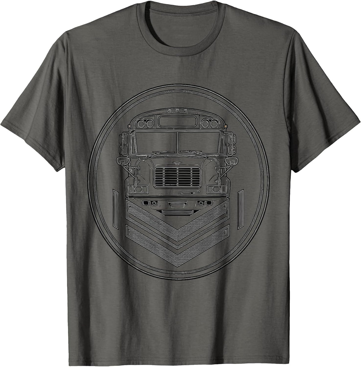 School Bus Driver Badge Humor Appreciation Gift T-Shirt - Asphalt Grey