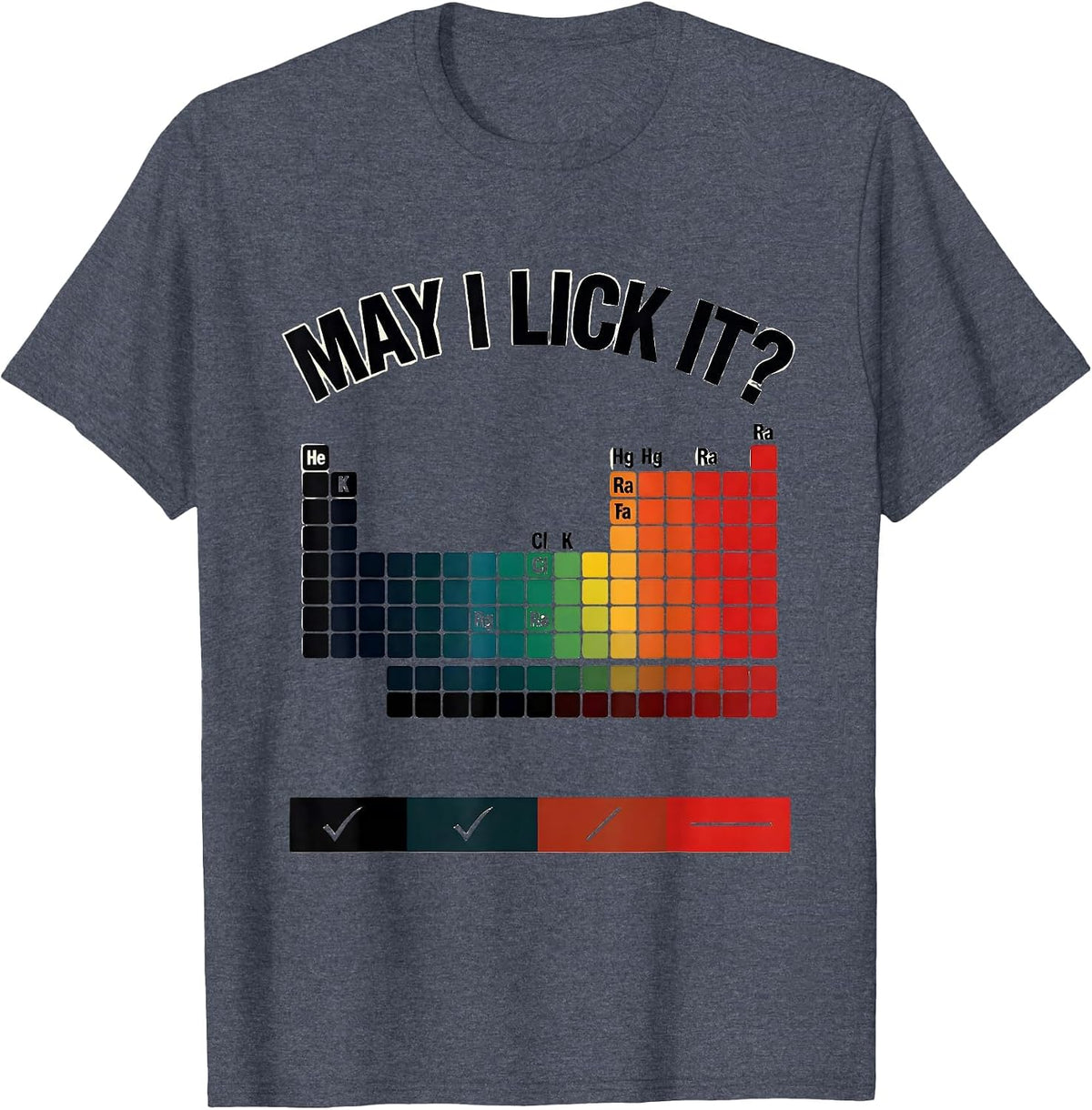 May I Lick It Funny Periodic Table Science Teacher Humor T-Shirt - Heather Blue