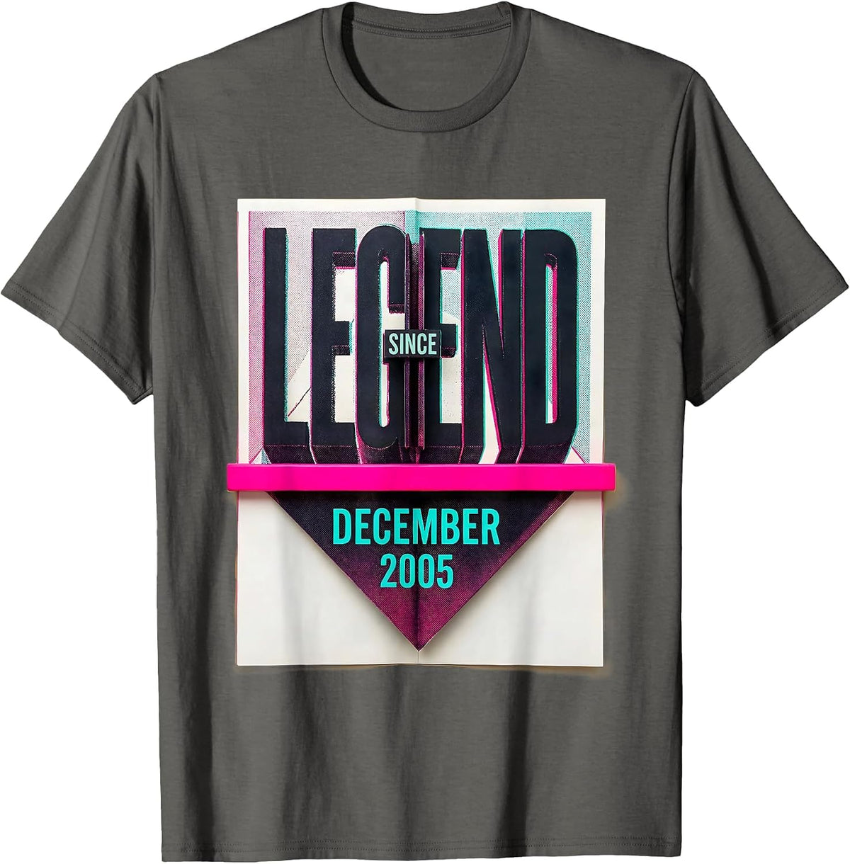 Men's Legend Since December 2005 Vintage Birthday Gift Keepsake T-Shirt - Asphalt Grey