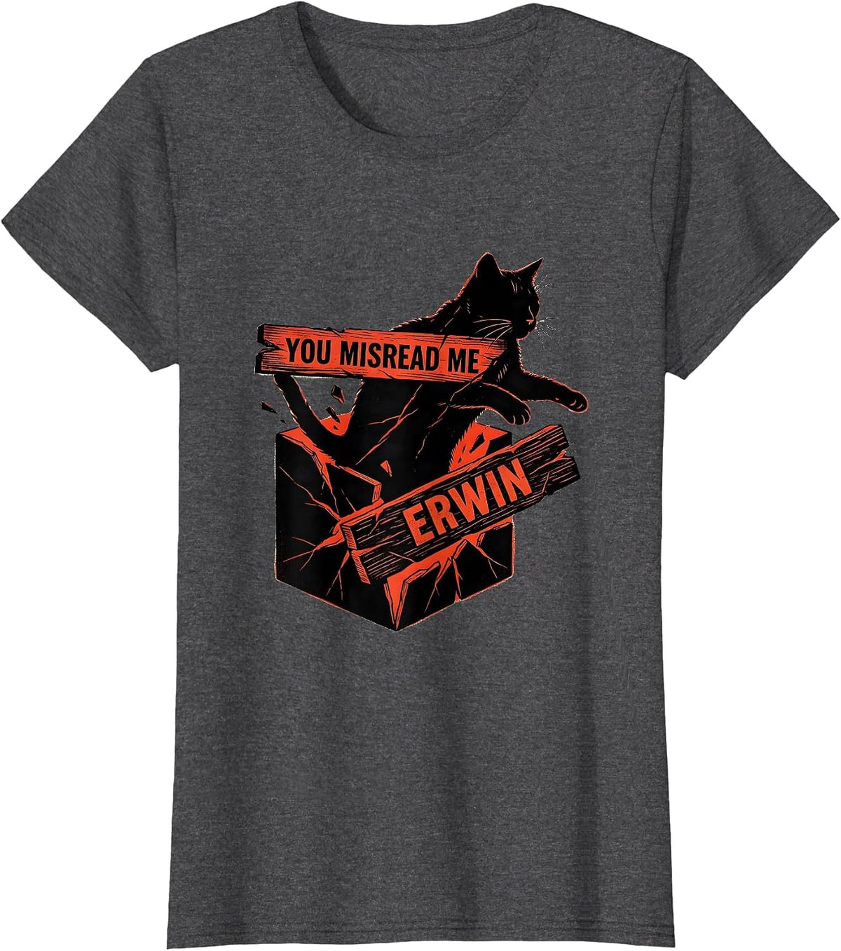 Women's You Misread Me, Erwin Funny Quantum Physics Science Teacher T-Shirt - Dark Heather Grey