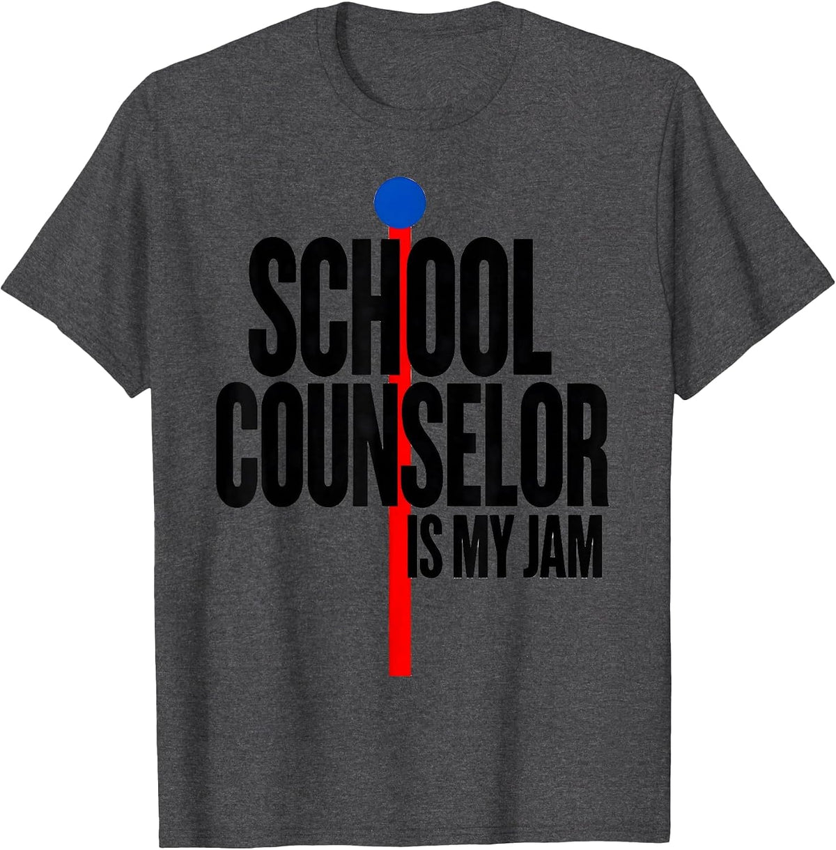 School Counselor Is My Jam Groovy Retro Pride T-Shirt - Dark Heather Grey