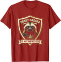 Honey Badger Is Not Impressed Funny Animal Lover Meme Humor T-Shirt, Men, Cranberry Red, Small - As Pictured