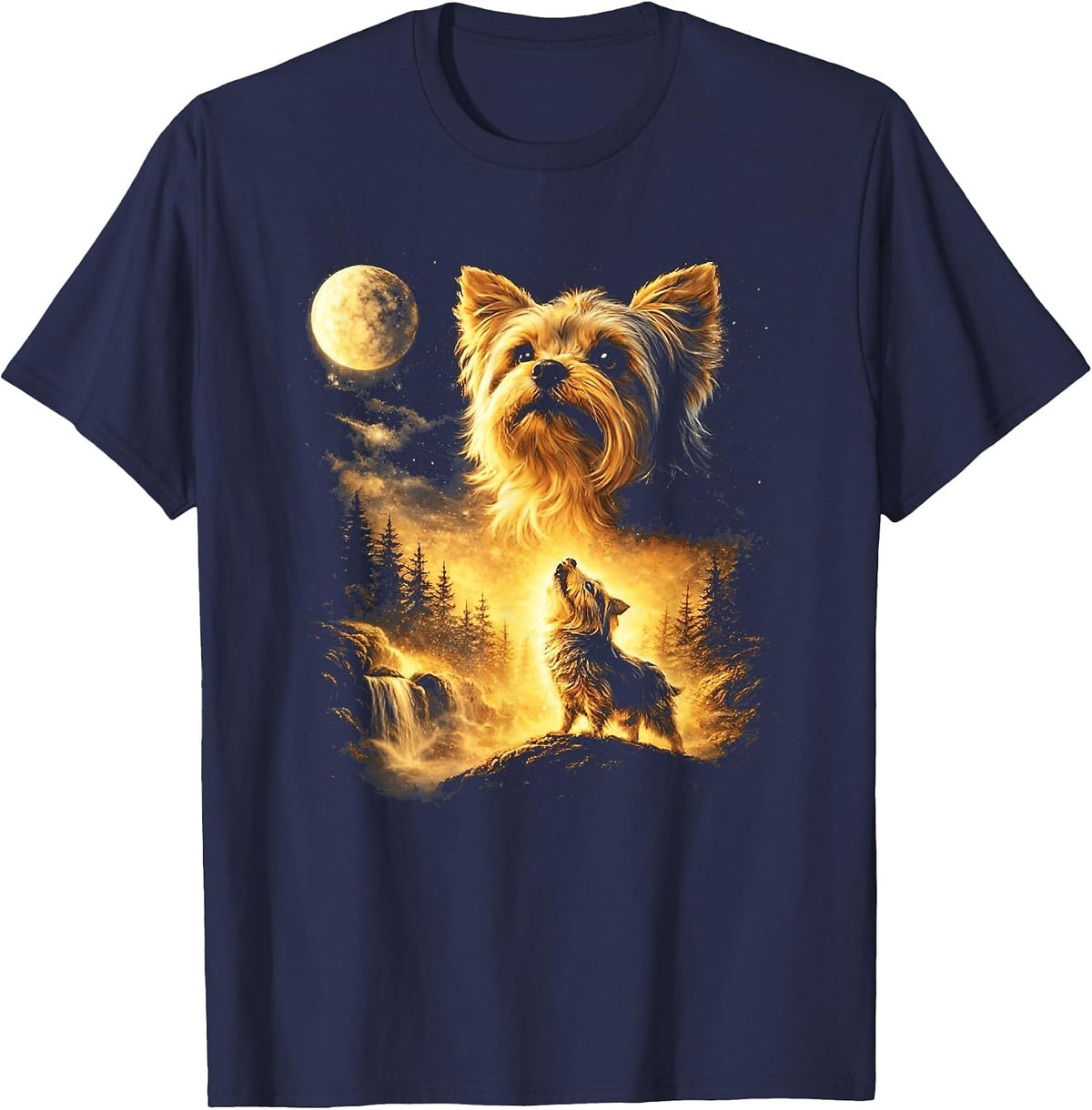 Fantasy Nature Graphic T-Shirt - Navy Blue