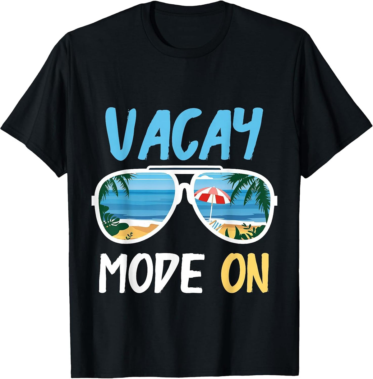 Cute Funny Vacay Mode On Summer Family Vacation T-Shirt - Black