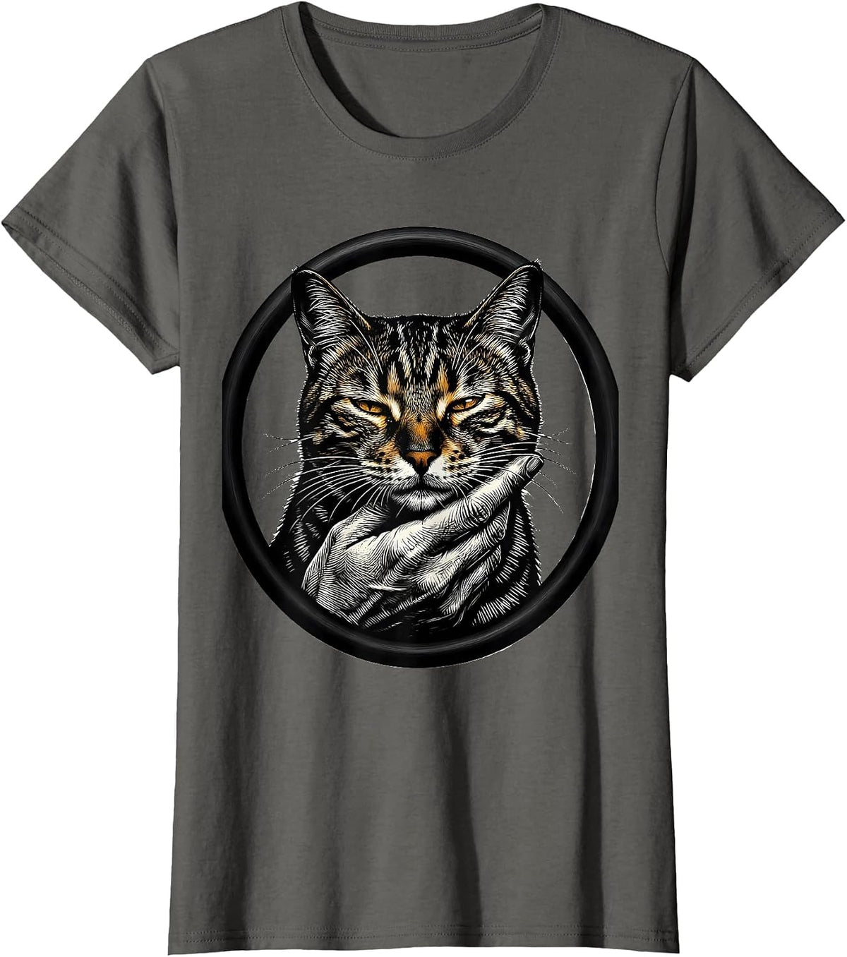 Women's Bengal Cat Chin Scratch Lover Graphic T-Shirt - Asphalt Grey