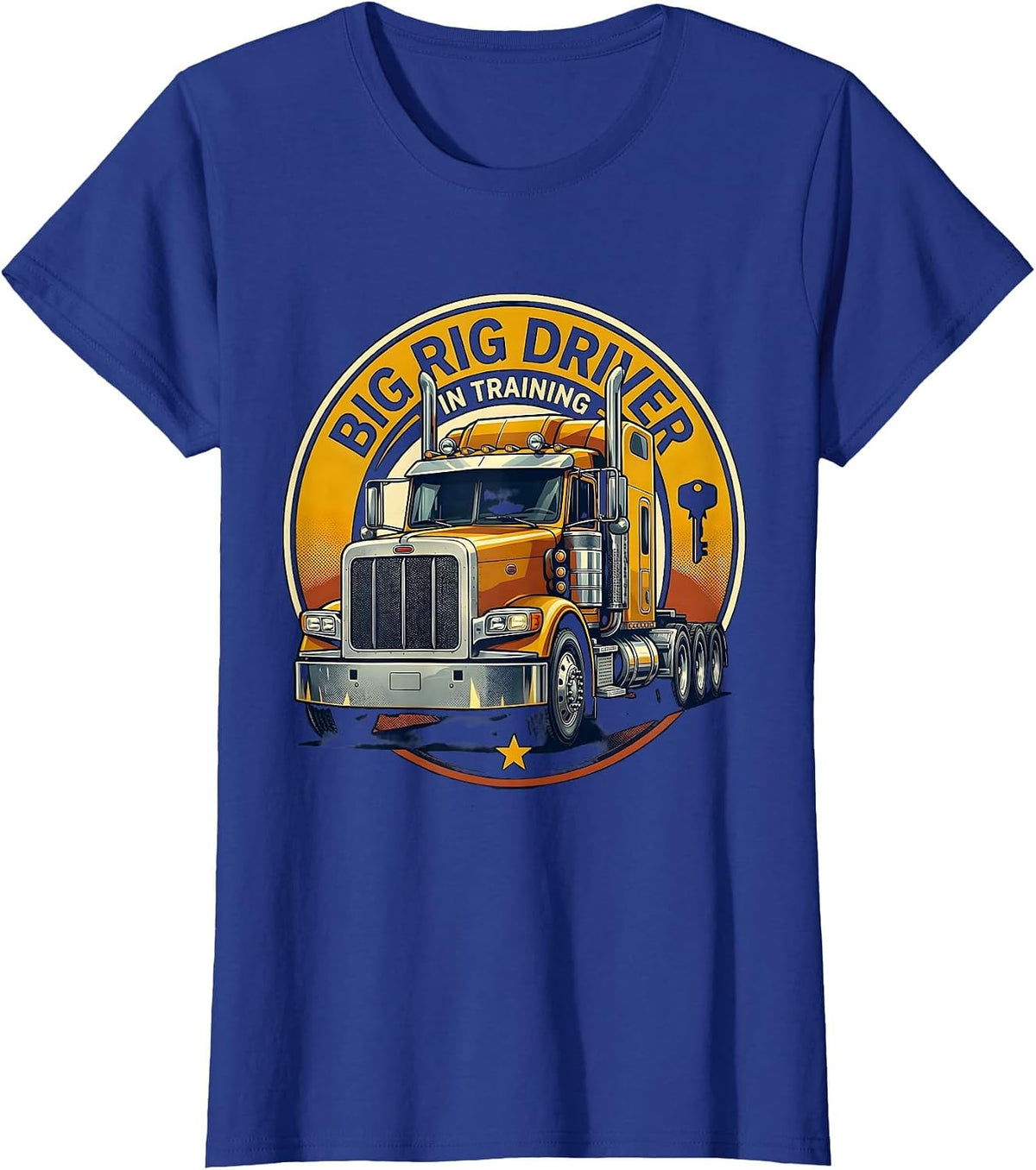 Women's Big Rig Driver In Training Funny Truck Lover Toddler Boy T-Shirt - Royal Blue