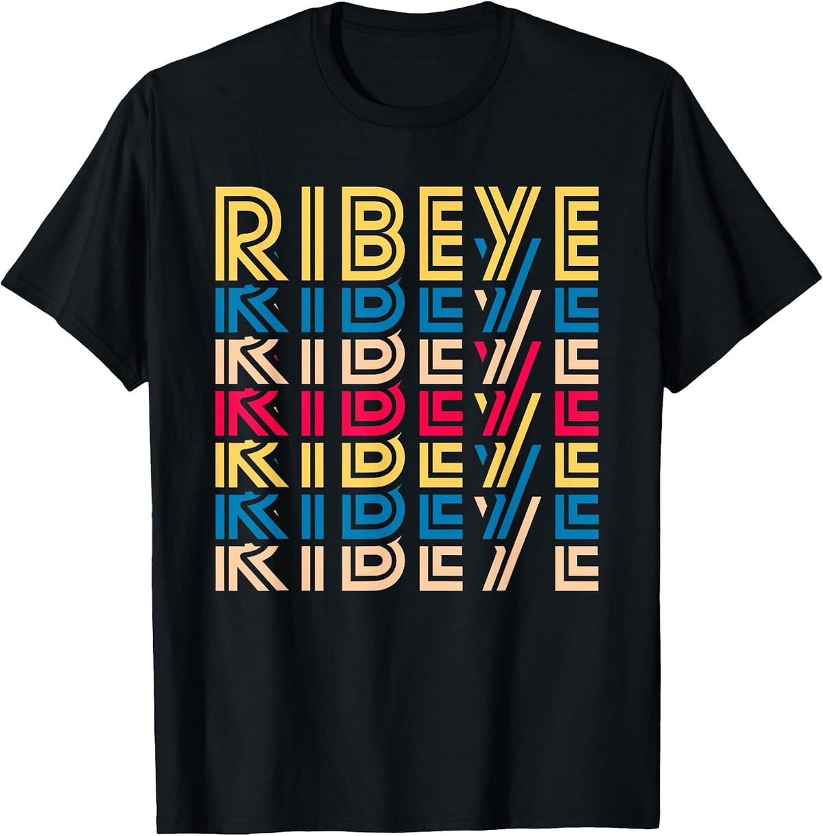 Ribeye Retro Vintage Funny Steak Meat Keto Diet Foodie T-Shirt - Black