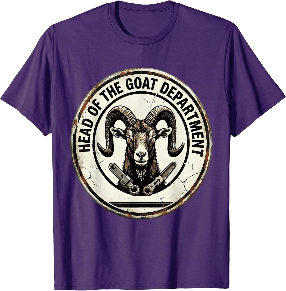 Head Of The Goat Department Funny Goat Owner Farmer Humor T-Shirt - Purple
