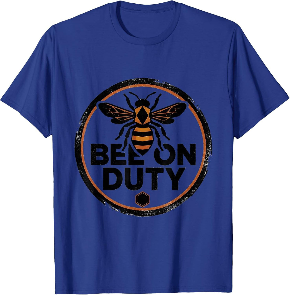 Men's Bee On Duty Rubber Stamp Beekeeper Honey Humor Vintage T-Shirt - Royal Blue