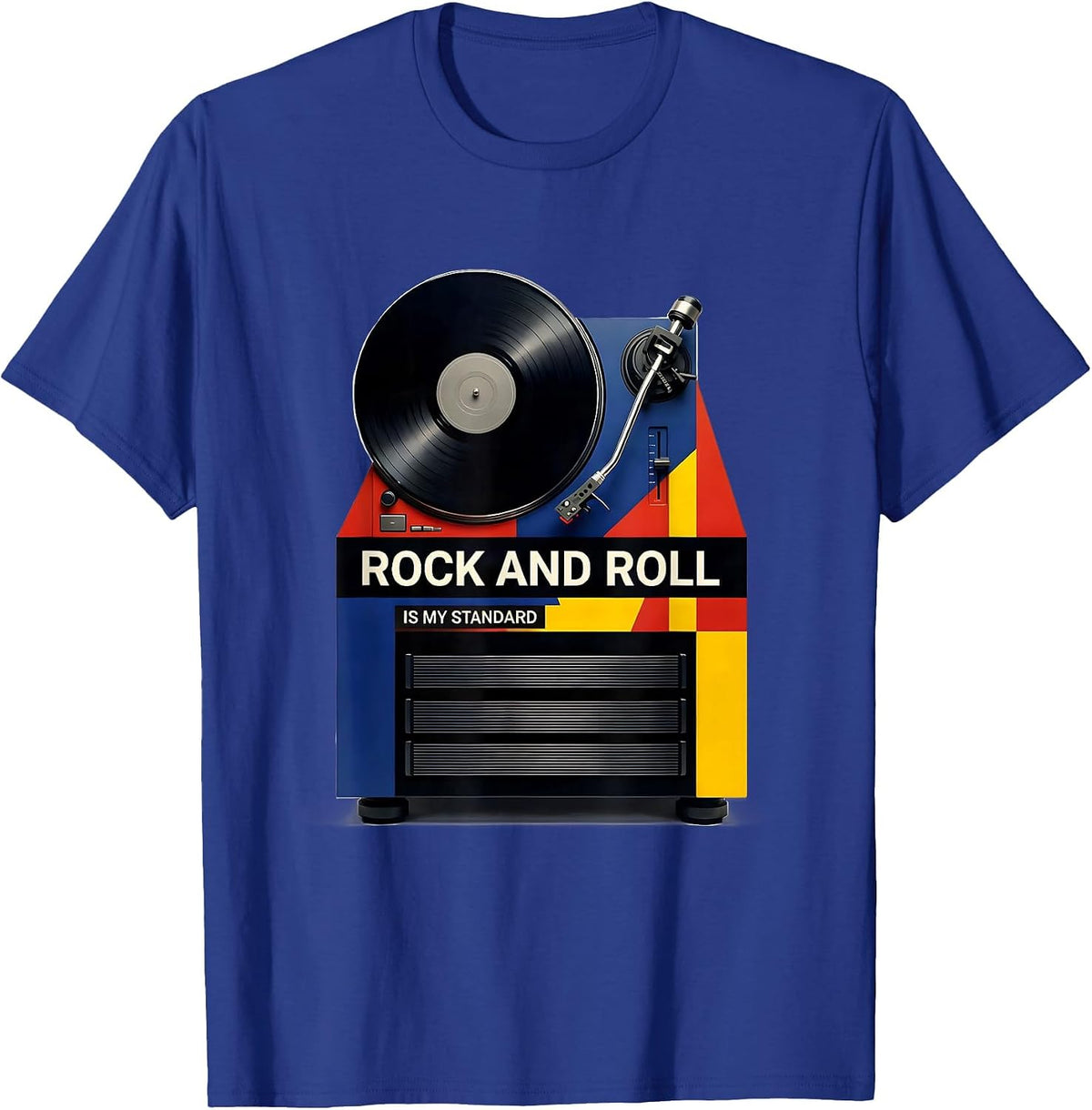 Rock And Roll Is My Standard Bauhaus Modernist Retro Rock T-Shirt - Royal Blue